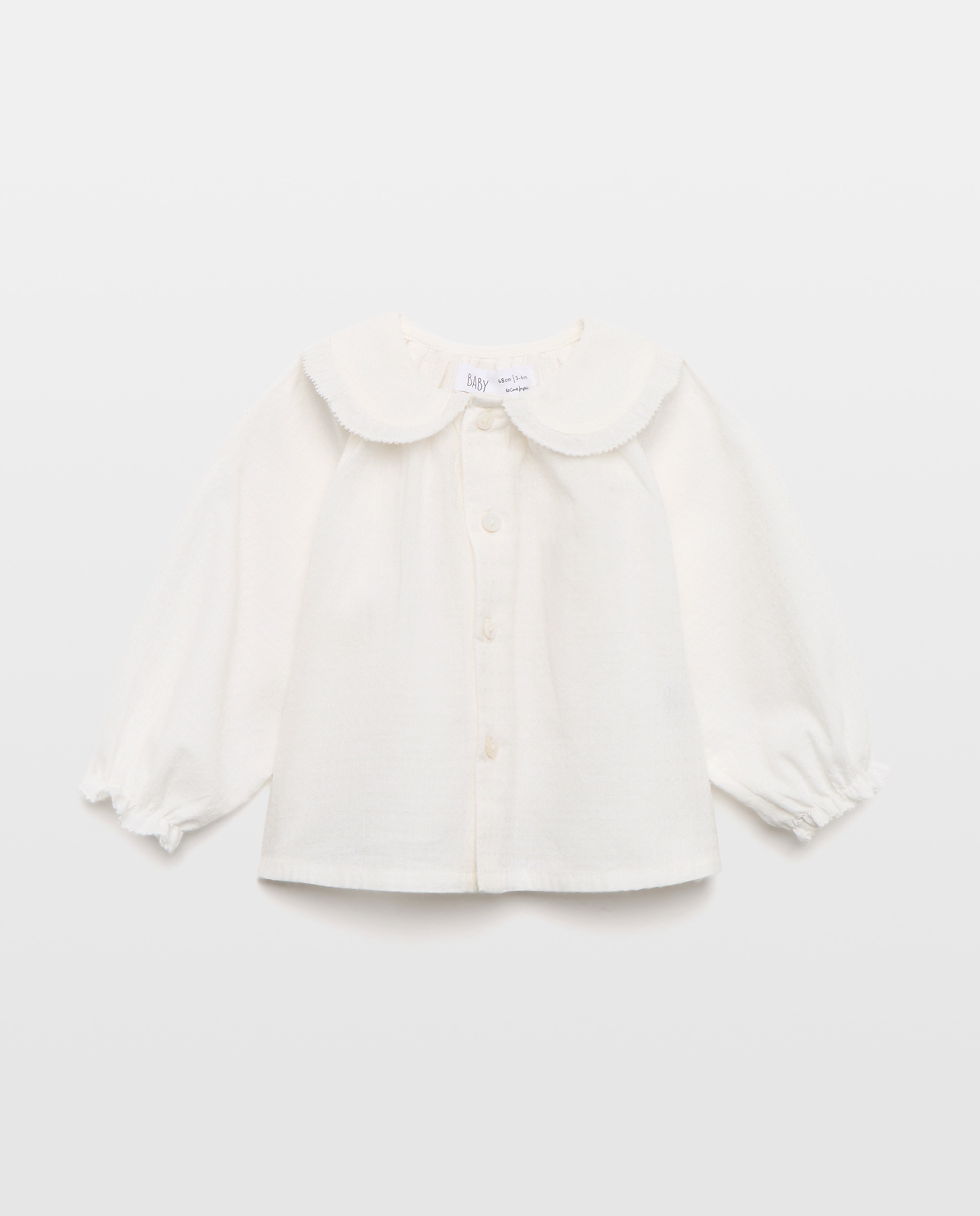Camisa de bebé manga larga lisa - Baby El Corte Inglés - Blanco roto Blanco roto-1