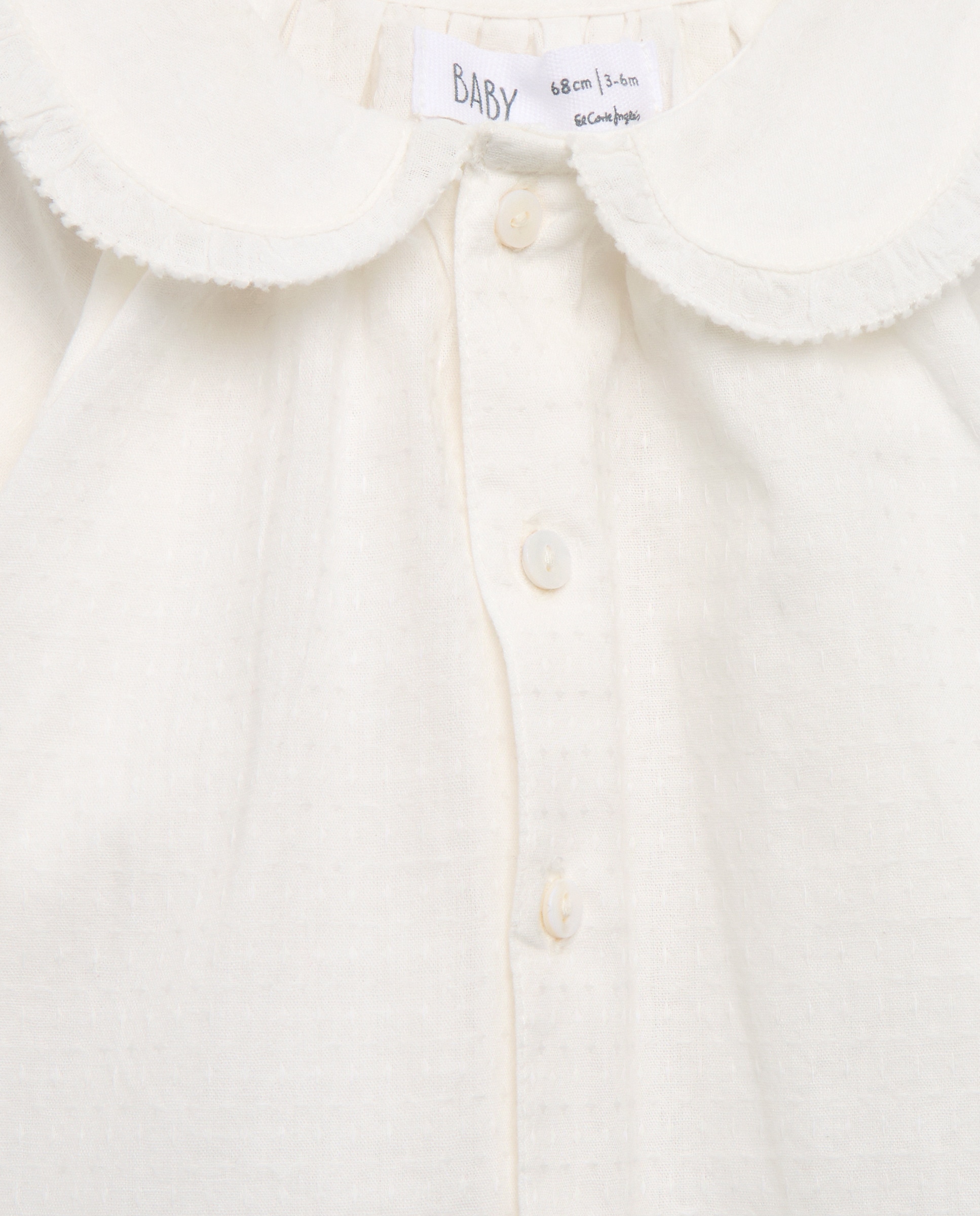 Camisa de bebé manga larga lisa - Baby El Corte Inglés - Blanco roto Blanco roto-3