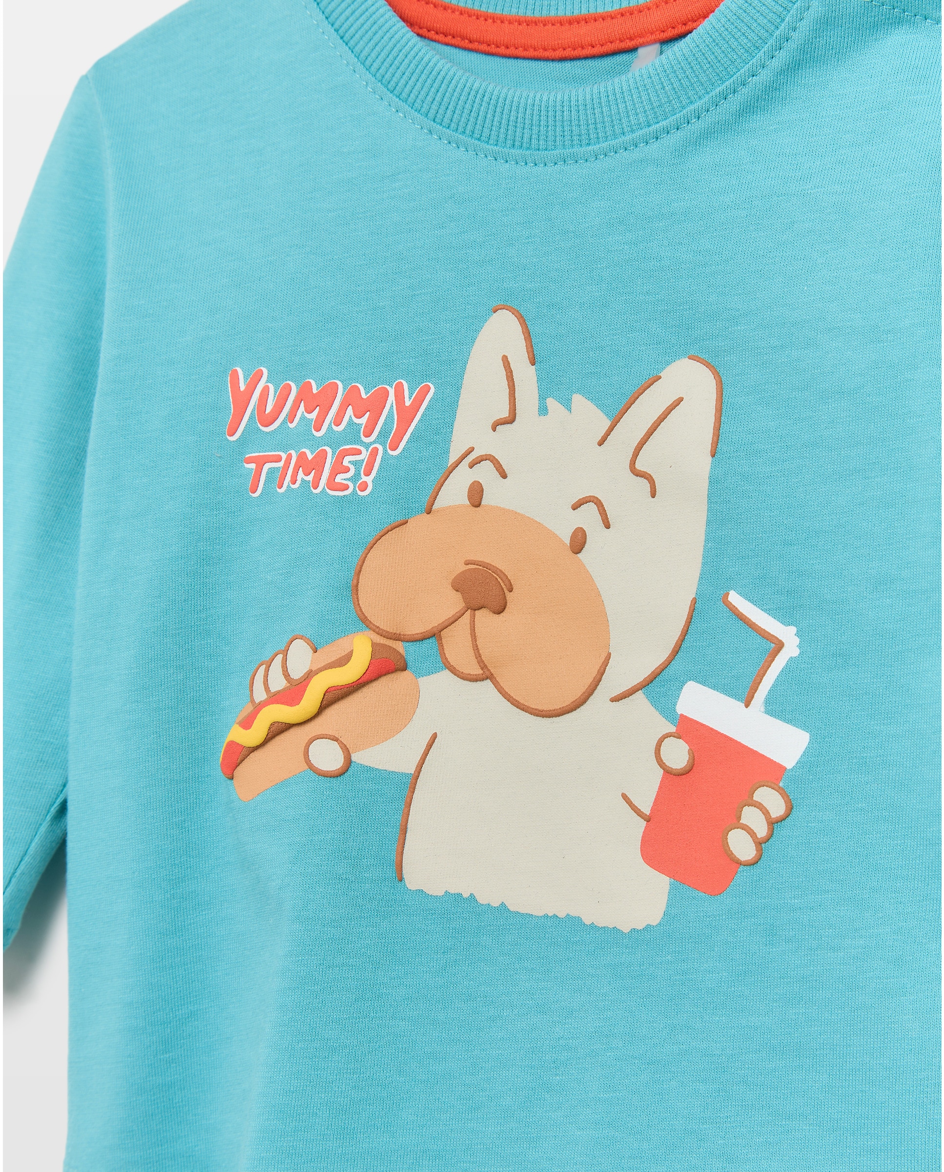 Camisola de Bebé com Manga Comprida e Estampado Posicional 400 Azul-3