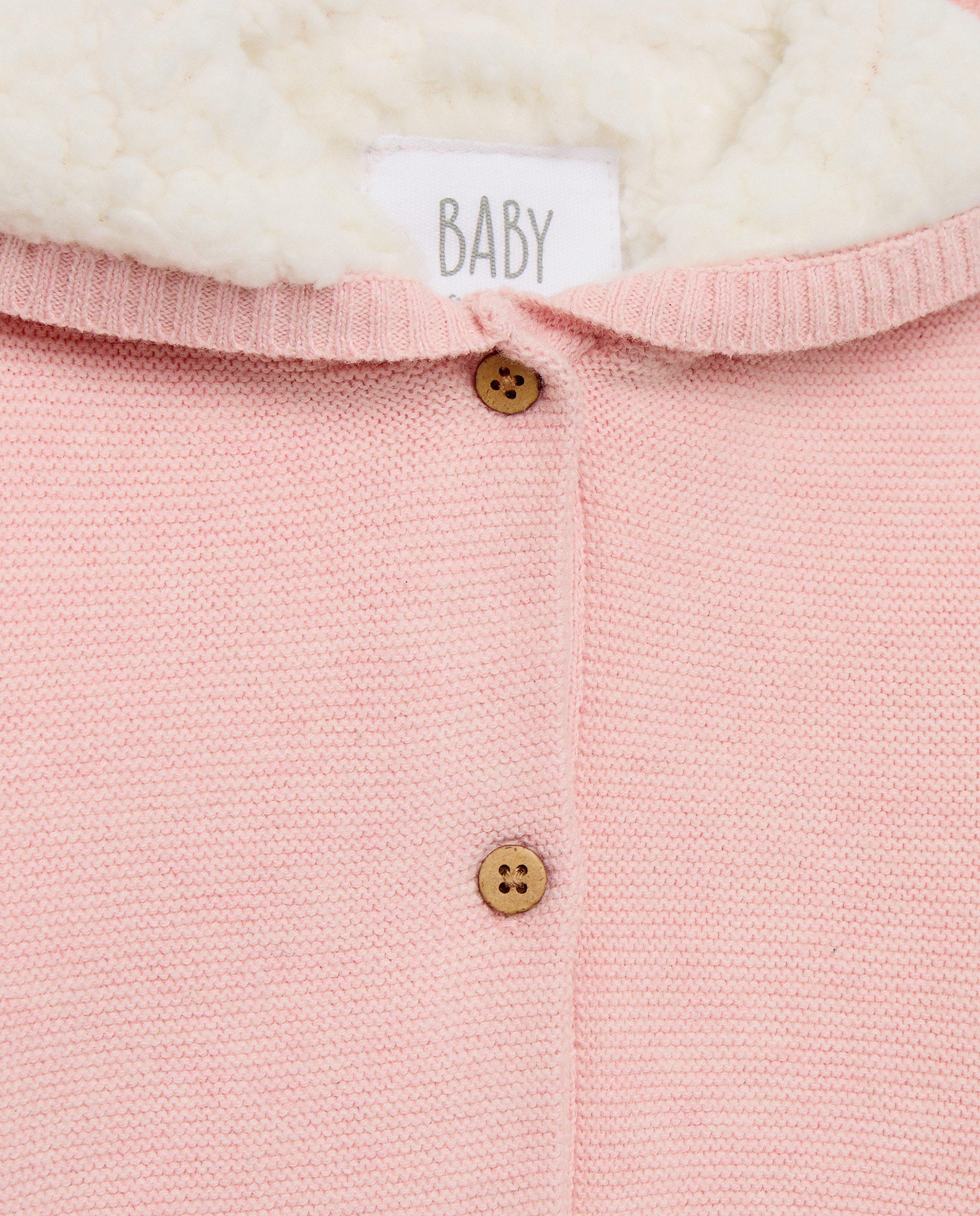 Casaco de Tricot de Bebé com Pele de Borrego Baby El Corte Inglés 200 Rosa-3