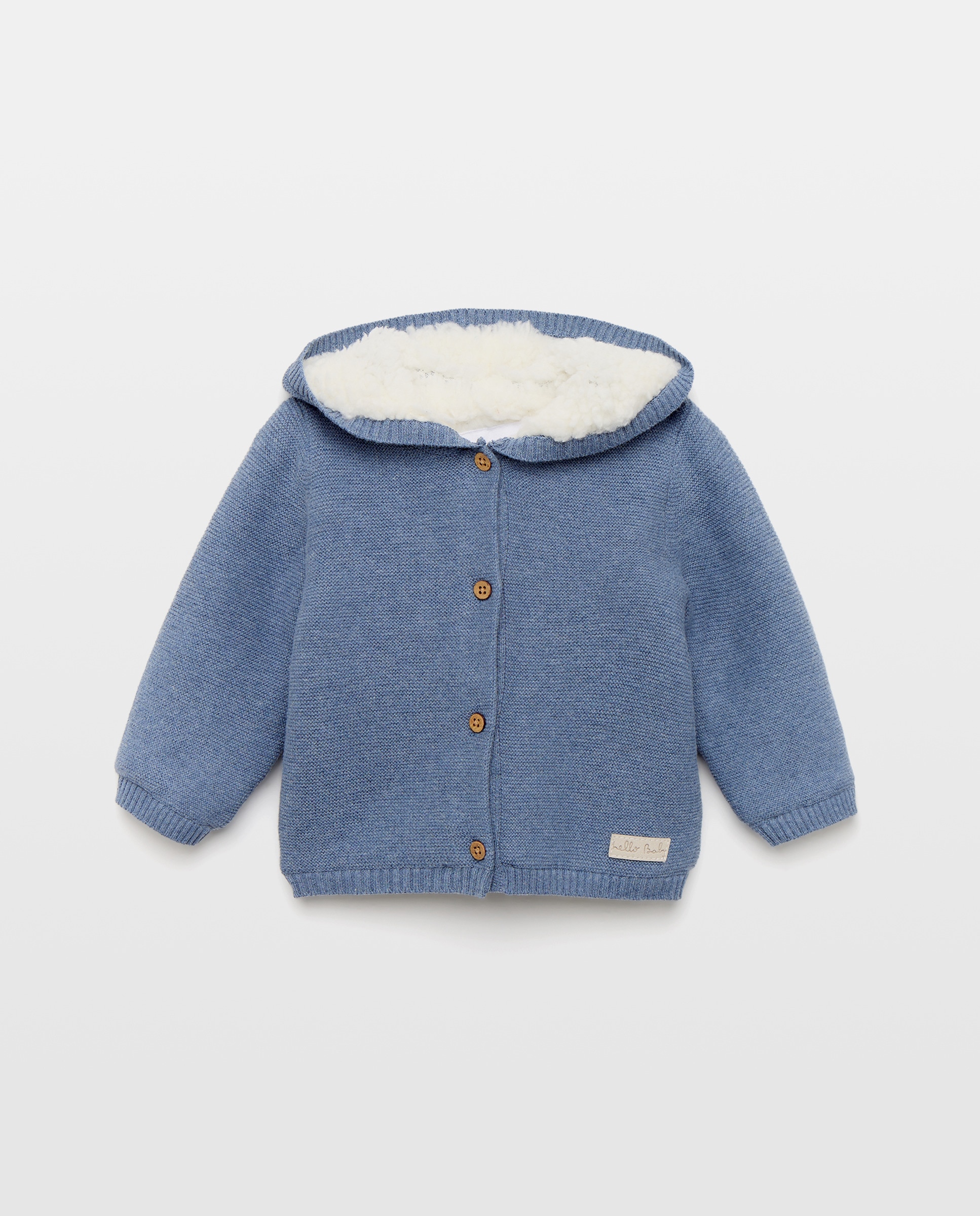 Imagem 0 de Casaco de Tricot de Bebé com Pele de Borrego