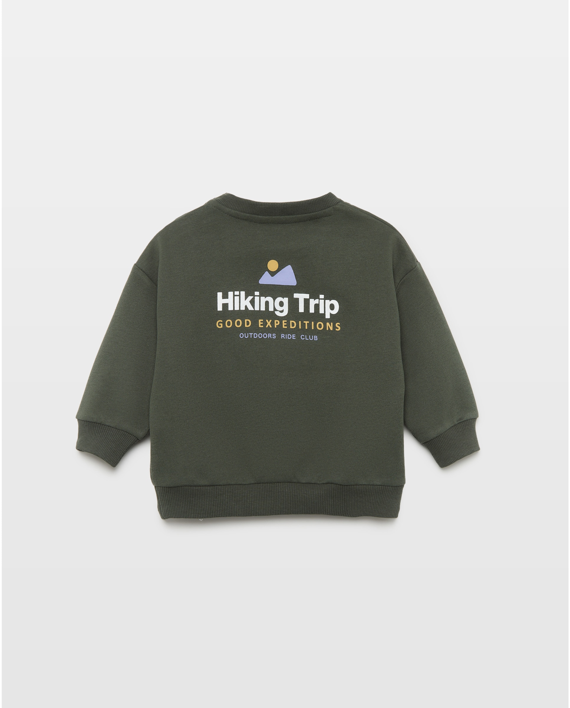 Sudadera de bebé cuello caja estampada Verde-2