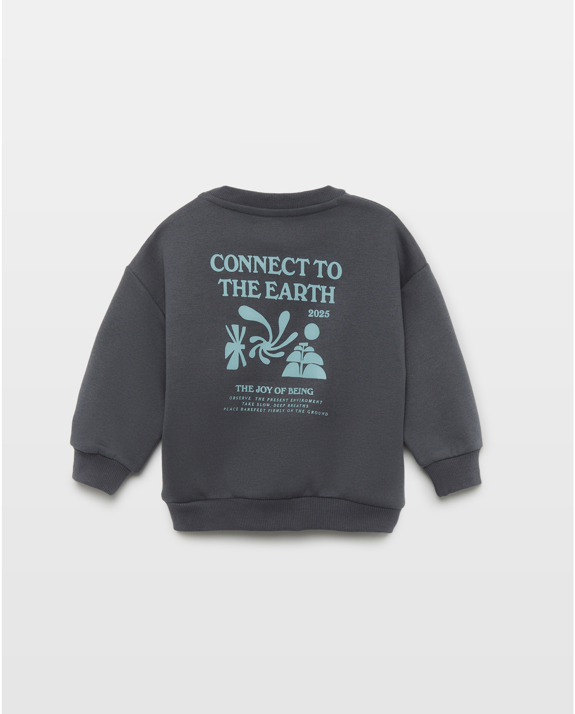 Sudadera de bebé cuello caja estampada 830 Antracita-2