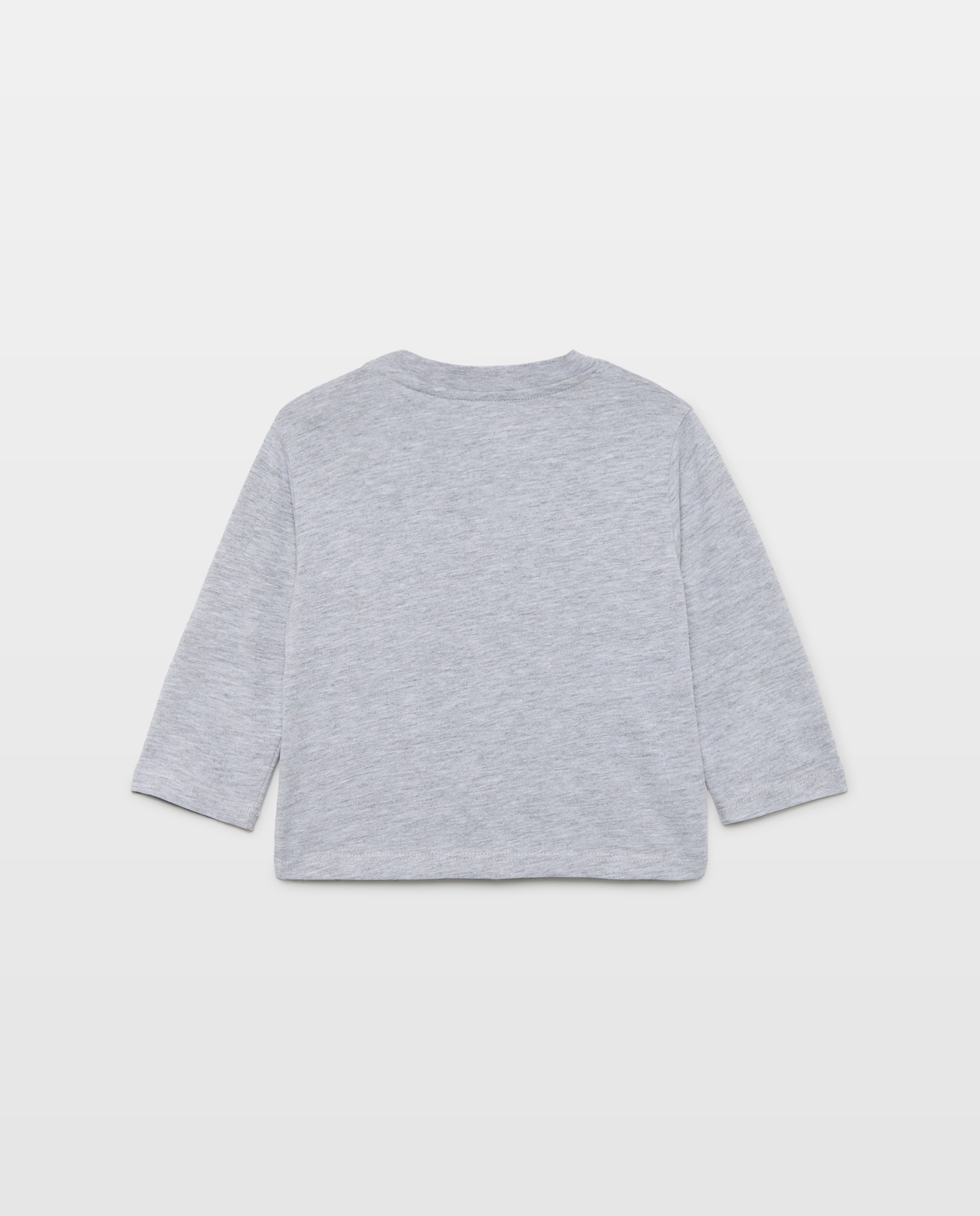 Camiseta de bebé lisa manga larga 820 Gris medio-2