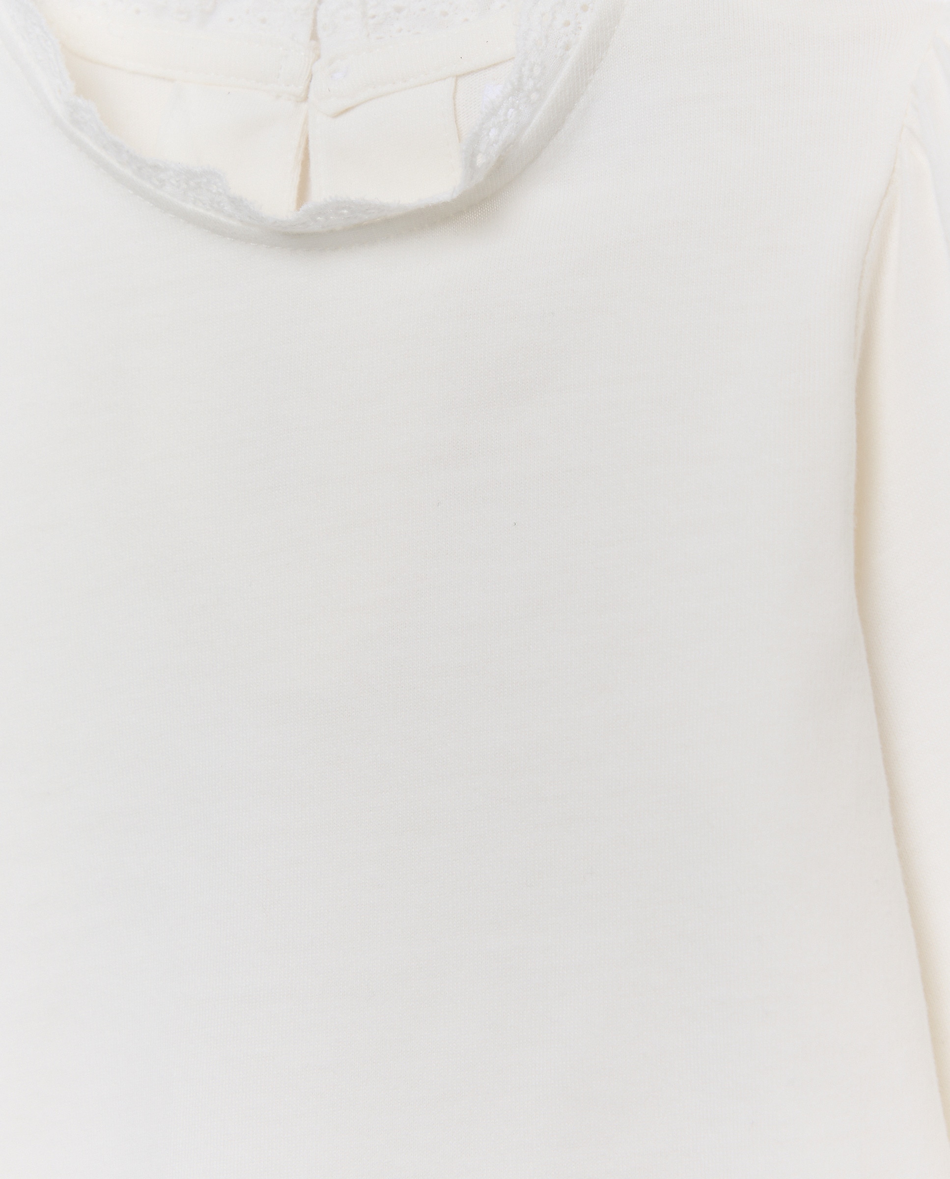 Camiseta bebé niña cuello puntilla Blanco-3