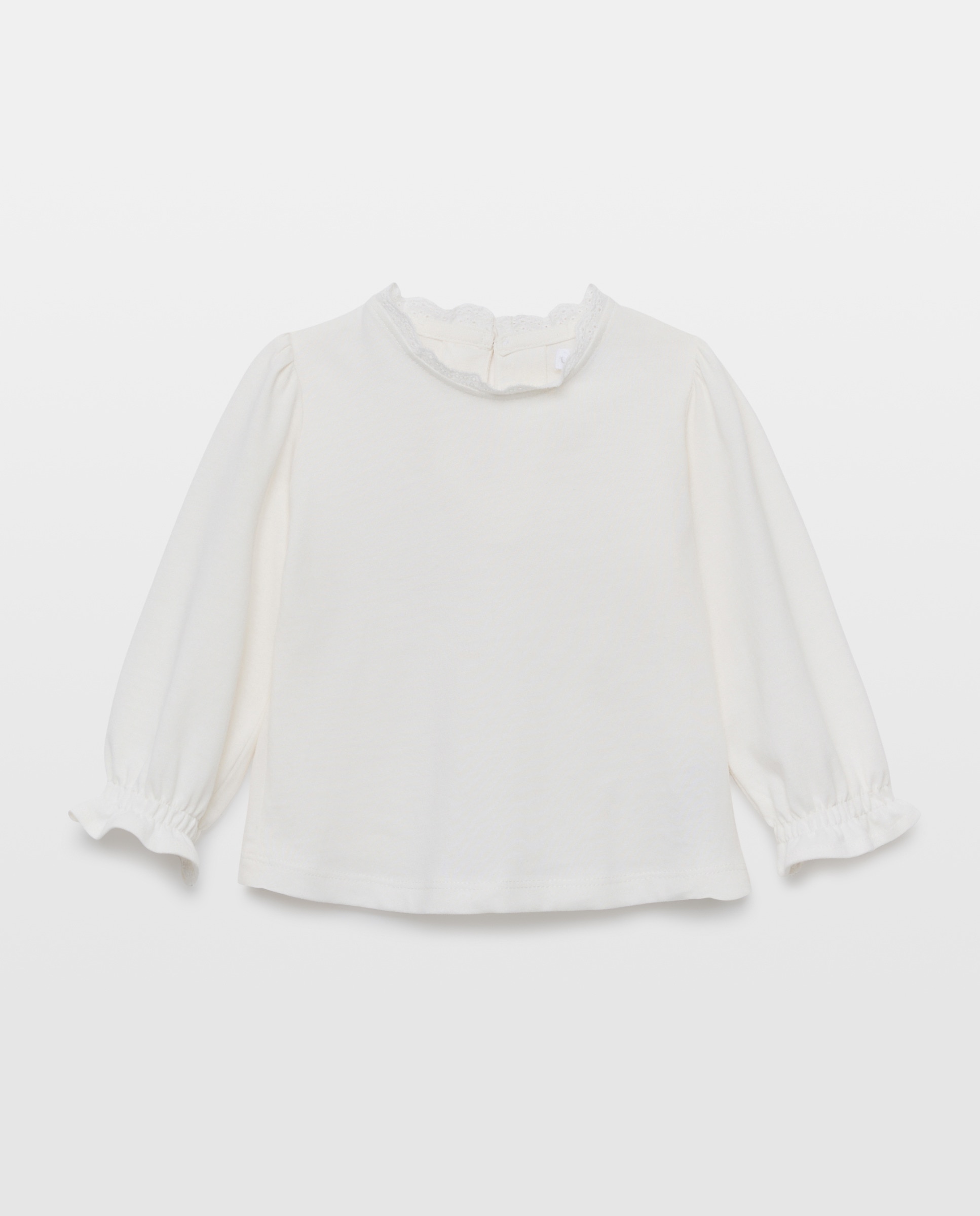 Imagen 0 de Camiseta bebé niña cuello puntilla