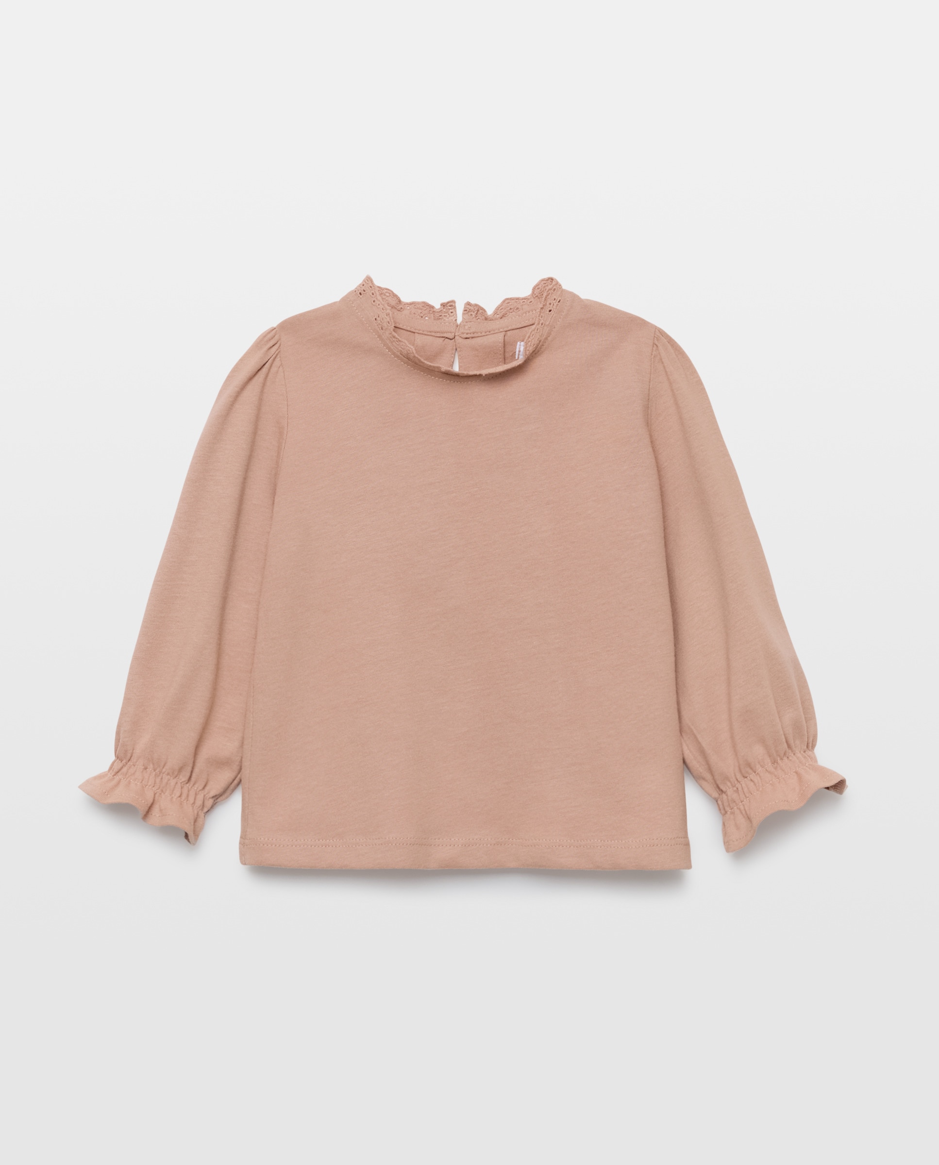 Imagen 0 de Camiseta bebé niña cuello puntilla