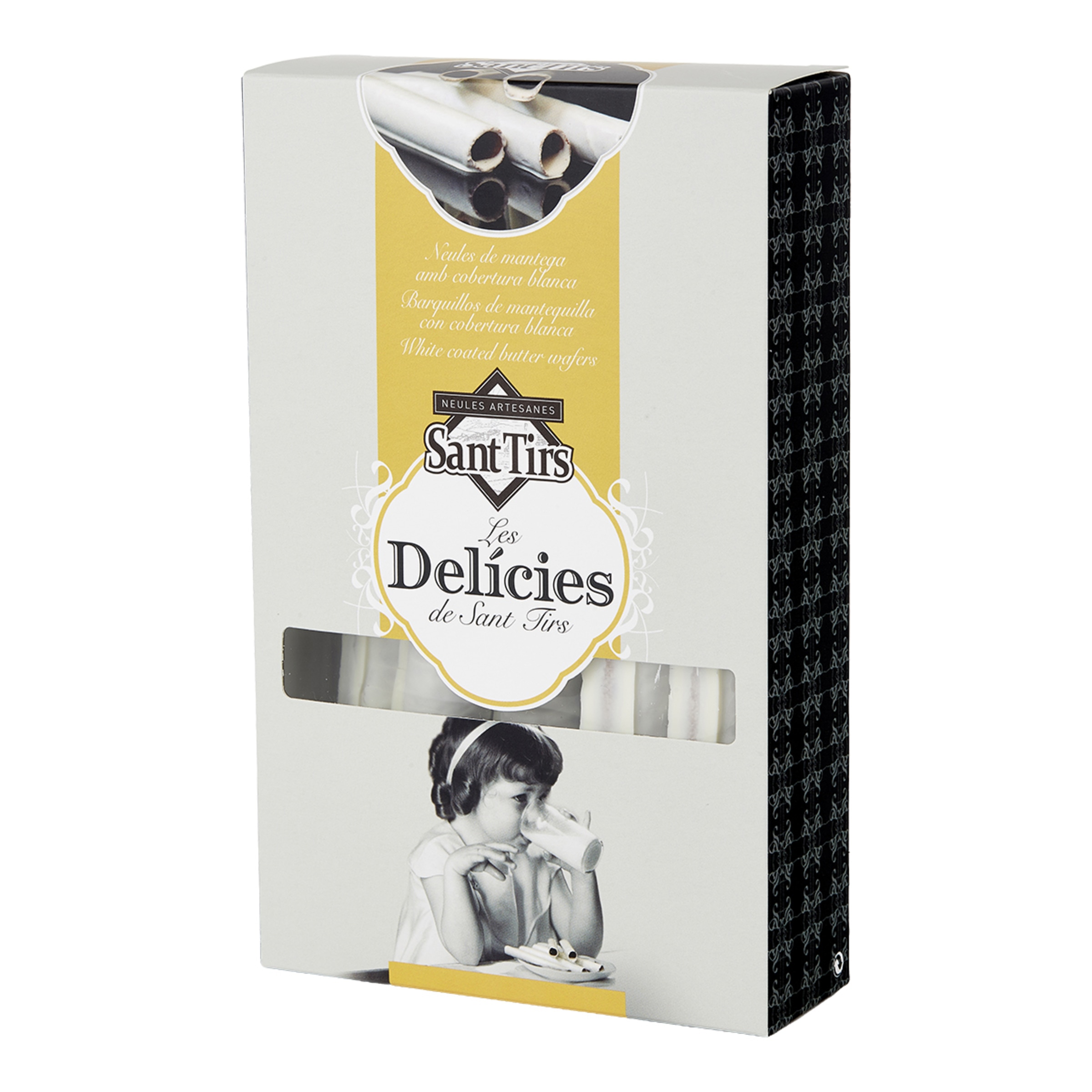 Imagen 0 de Barquillos de mantequilla con cobertura blanca Les Delicies de Sant Tirs