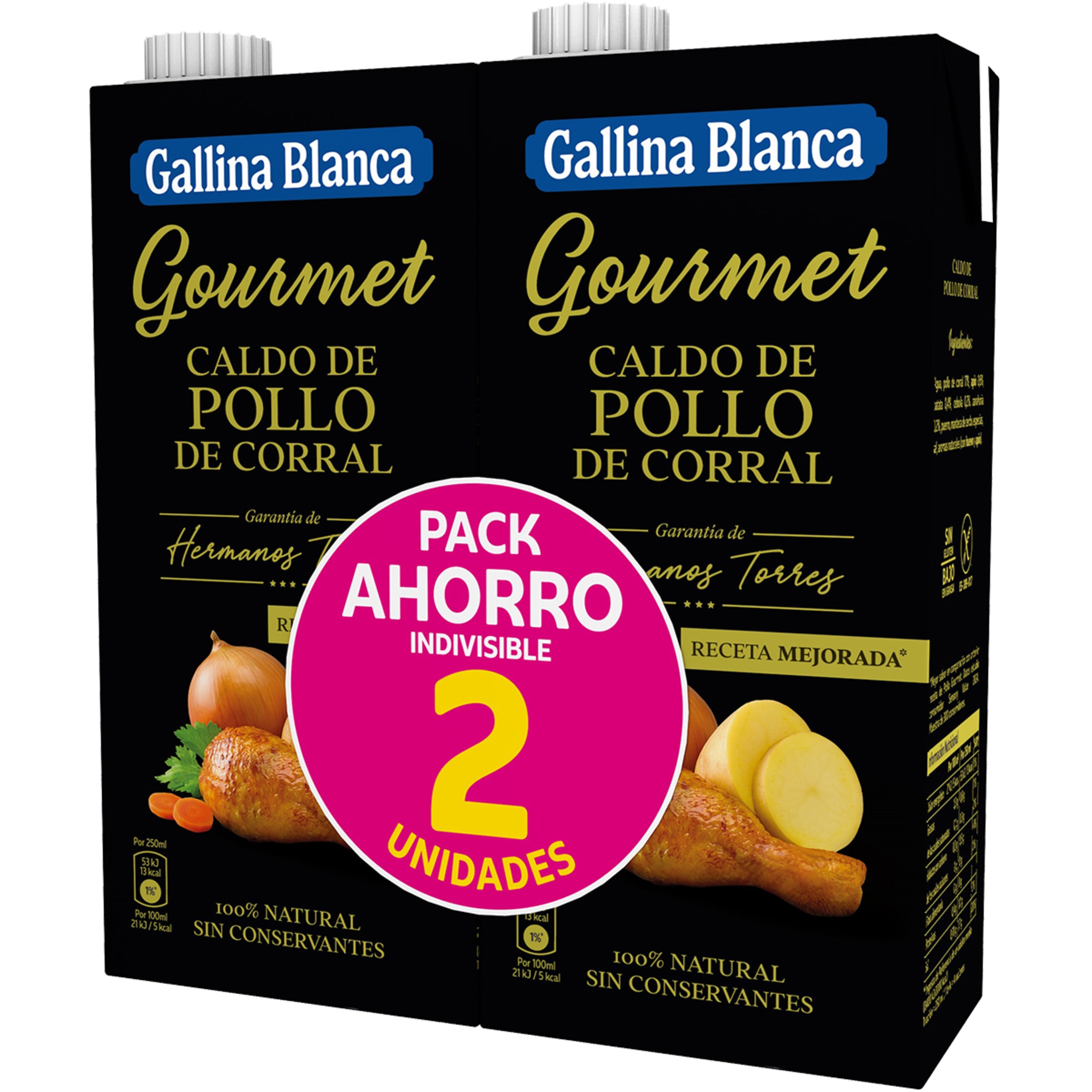 caldo de pollo de corral Gourmet pack envase 1 l