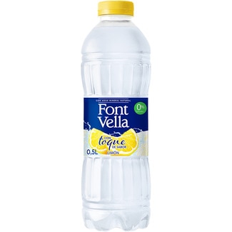 agua mineral natural con toque de sabor limón 0% azúcares añadidos botella 50 cl - Font Vella