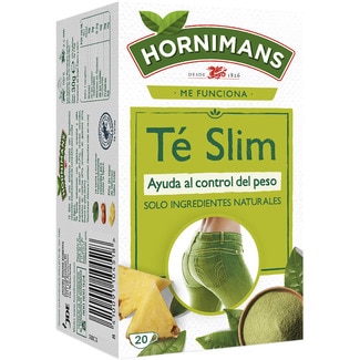 Té Slim con té verde, té matcha, guaraná y sabor a piña estuche 20 bolsitas - Hornimans