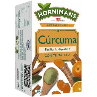 infusión de cúrcuma con té matcha, canela, clavo y naranja estuche 20 bolsitas - Hornimans