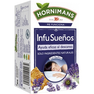 Infusueños infusión de melisa, pasiflora y flor de lavanda estuche 20 bolsitas - Hornimans
