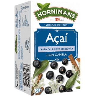 infusión de Açai, canela, cardamomo y anís sin teína estuche 20 bolsitas - Hornimans