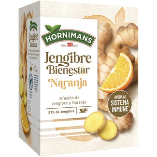 Bienestar infusión de jengibre y naranja estuche 15 bolsitas - Hornimans