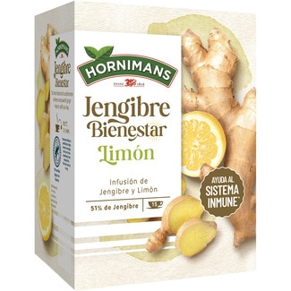 Bienestar infusión de jengibre y limón envase 15 bolsitas - Hornimans