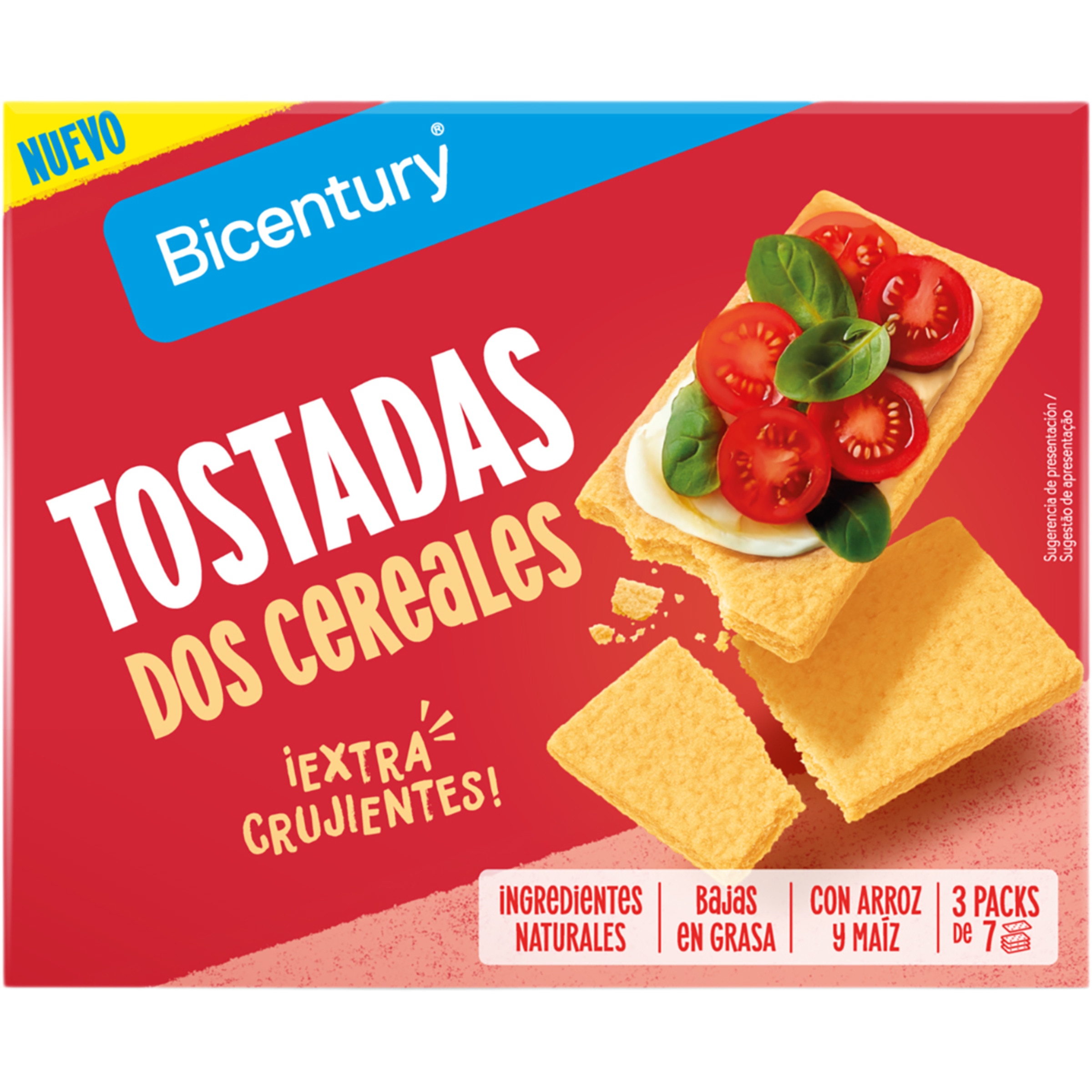 tostadas dos cereales extra crujientes 3x7 unidades caja 125 g