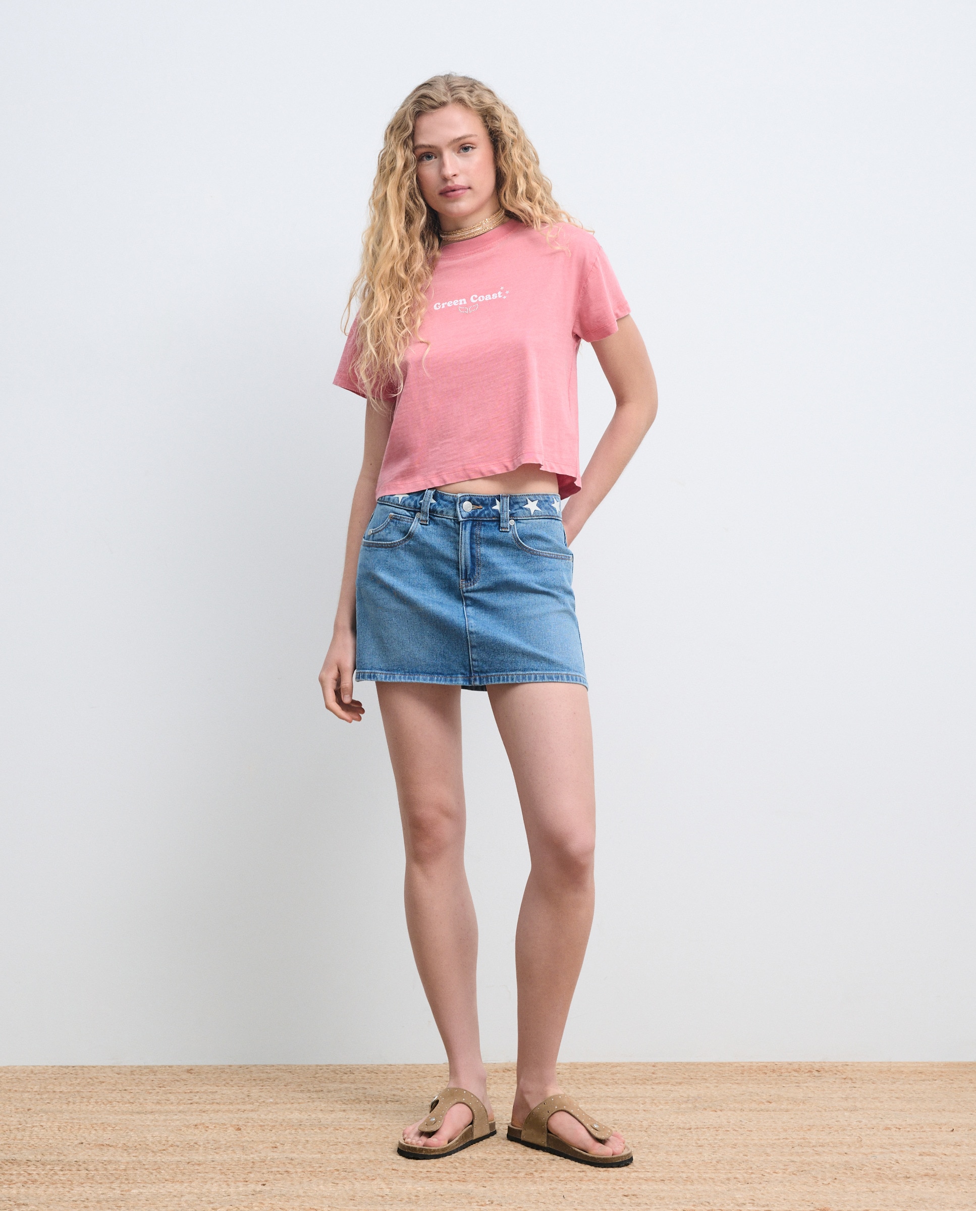 Imagen 0 de Falda mini denim Azul pálido