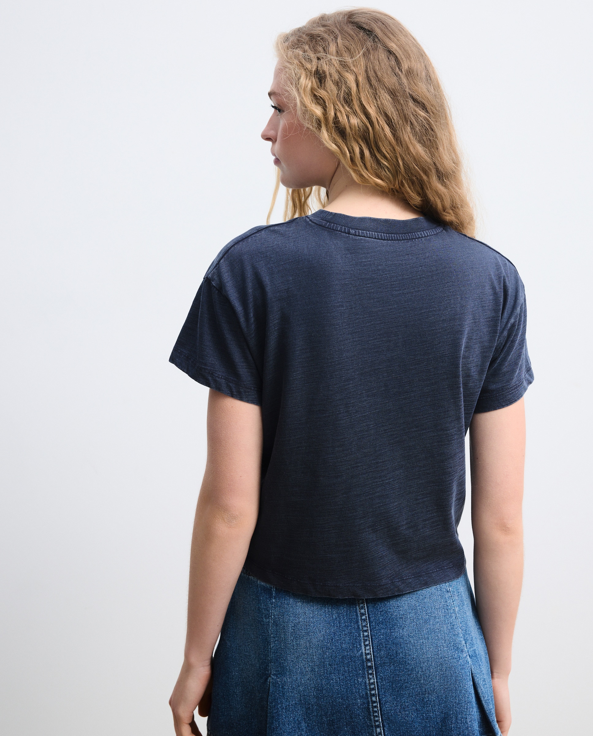 Camiseta de mujer lavada con print - Green Coast - Azul marino Azul marino-3