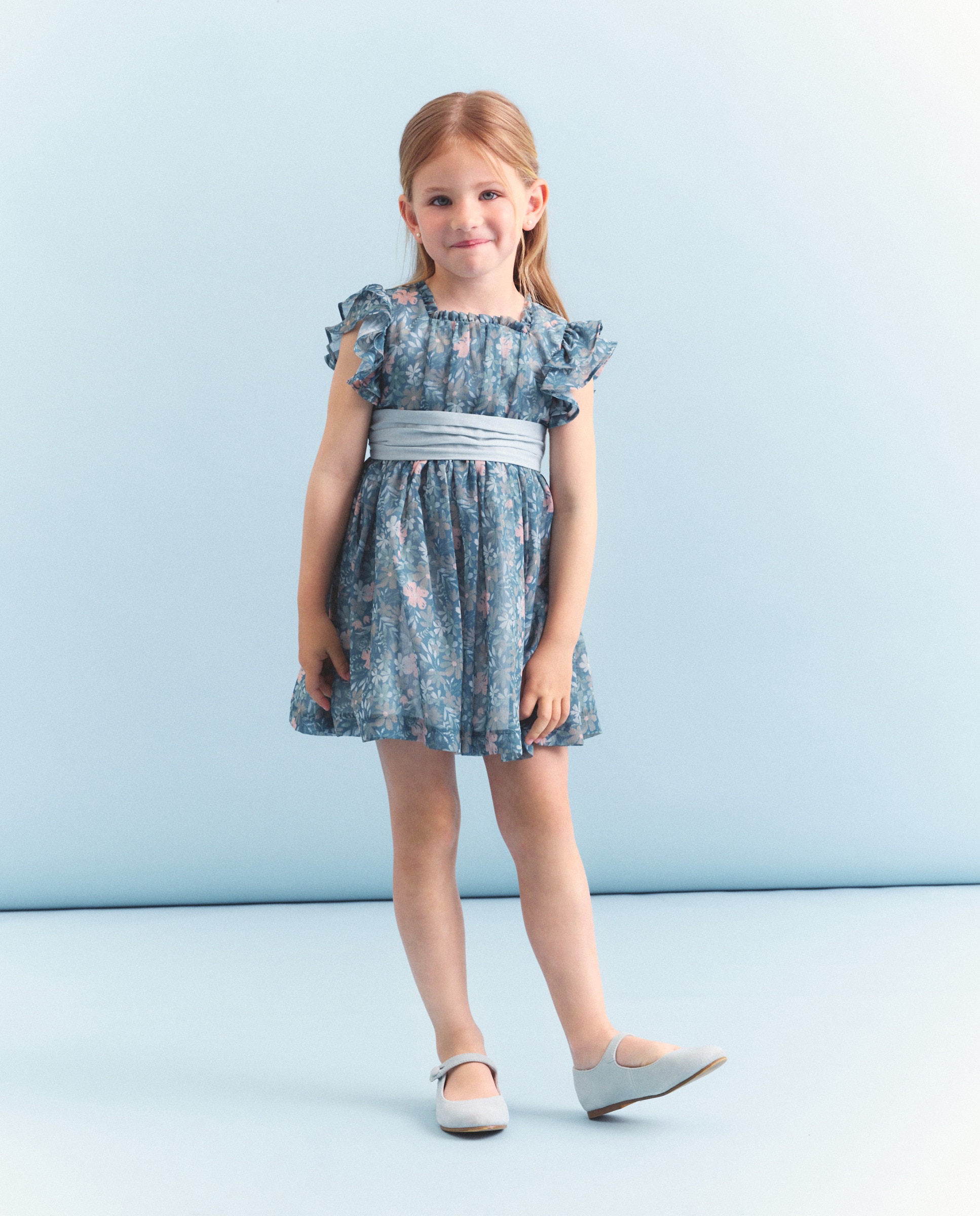 Vestido de Cerimónia sem Mangas, com Estampado Verde-1