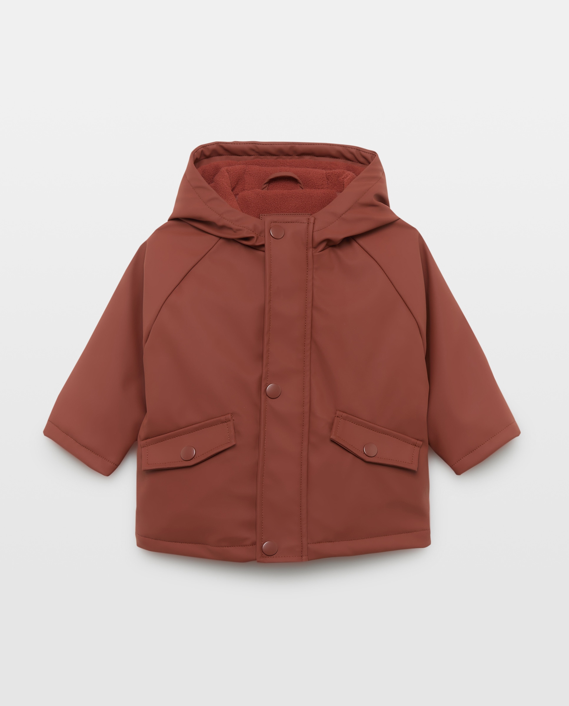 Imagen 0 de Parka de bebé engomada con capucha y forro de borrego