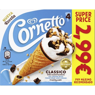 conos de helado classico 4 unidades estuche 360 ml - Cornetto
