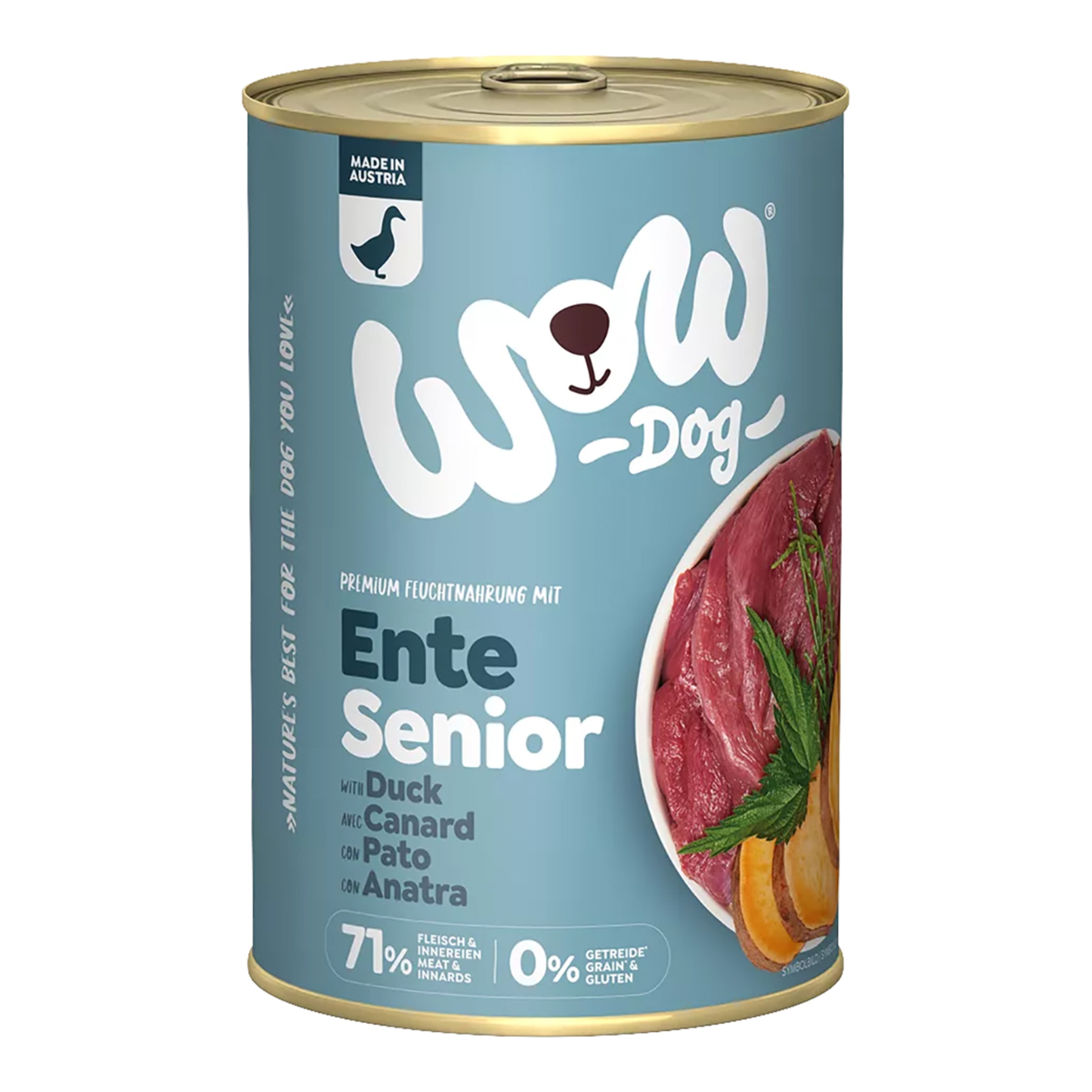 Imagen 0 de Comida húmeda para perros sénior Wow paté pato, algas marinas y batata 400 g