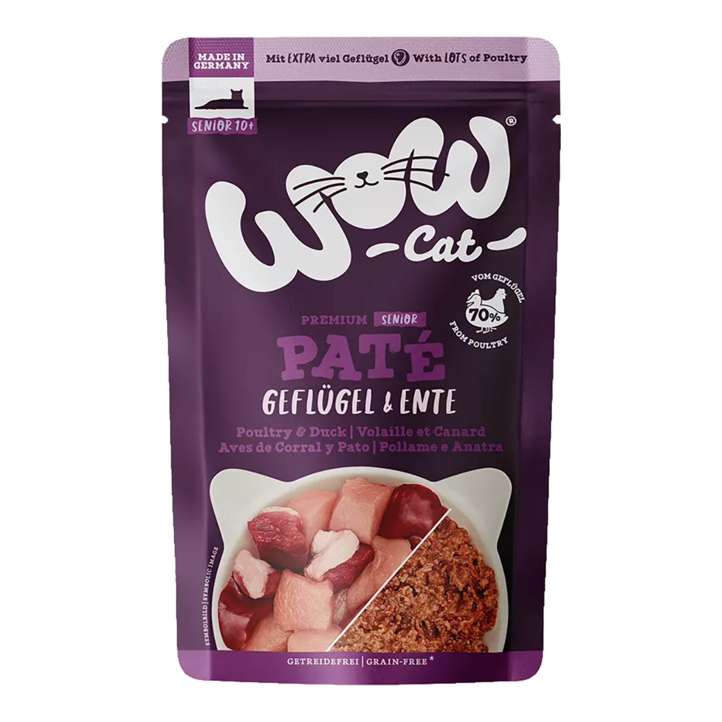 Imagen 0 de Comida húmeda para gatos sénior Wow aves de corral paté 125 g