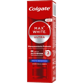 pasta de dientes blanqueadora Ultra Blanqueamiento Profundo Efecto instantaneo en 3 días tubo 50 ml - Colgate Max White