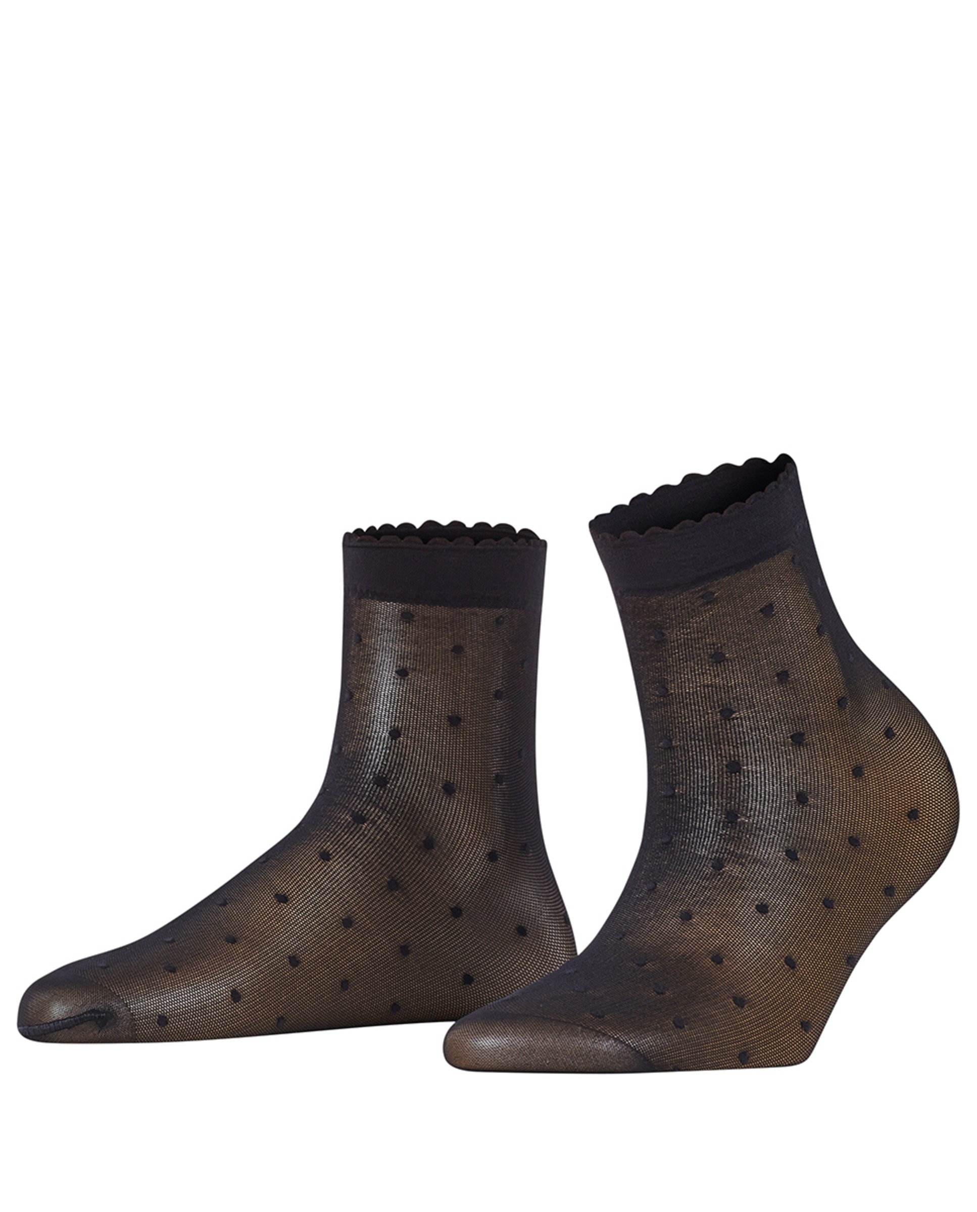 Meias pelo Tornozelo de 15 Deniers e às Bolinhas Preto-1