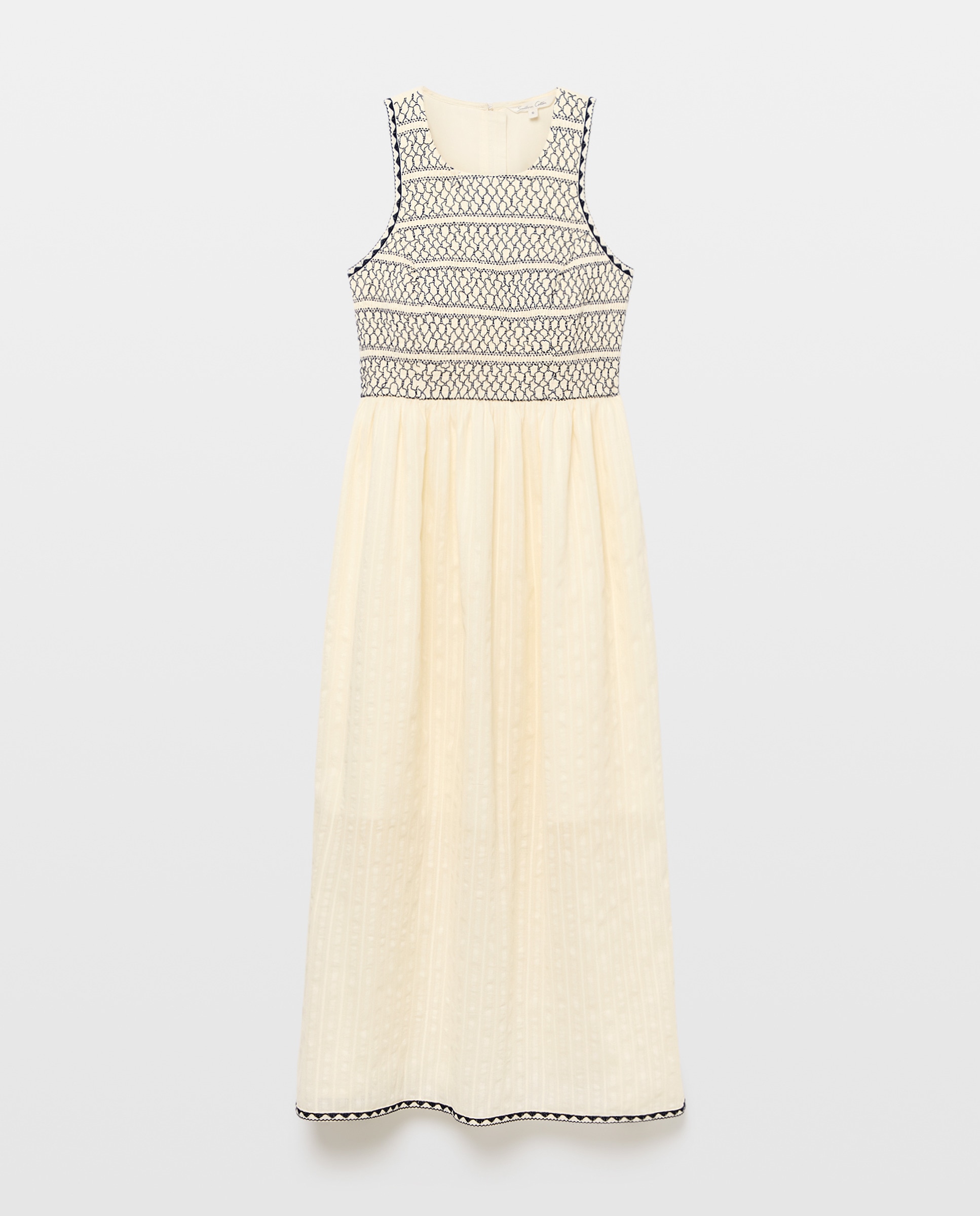 Vestido com Elástico de Canela Branco-4
