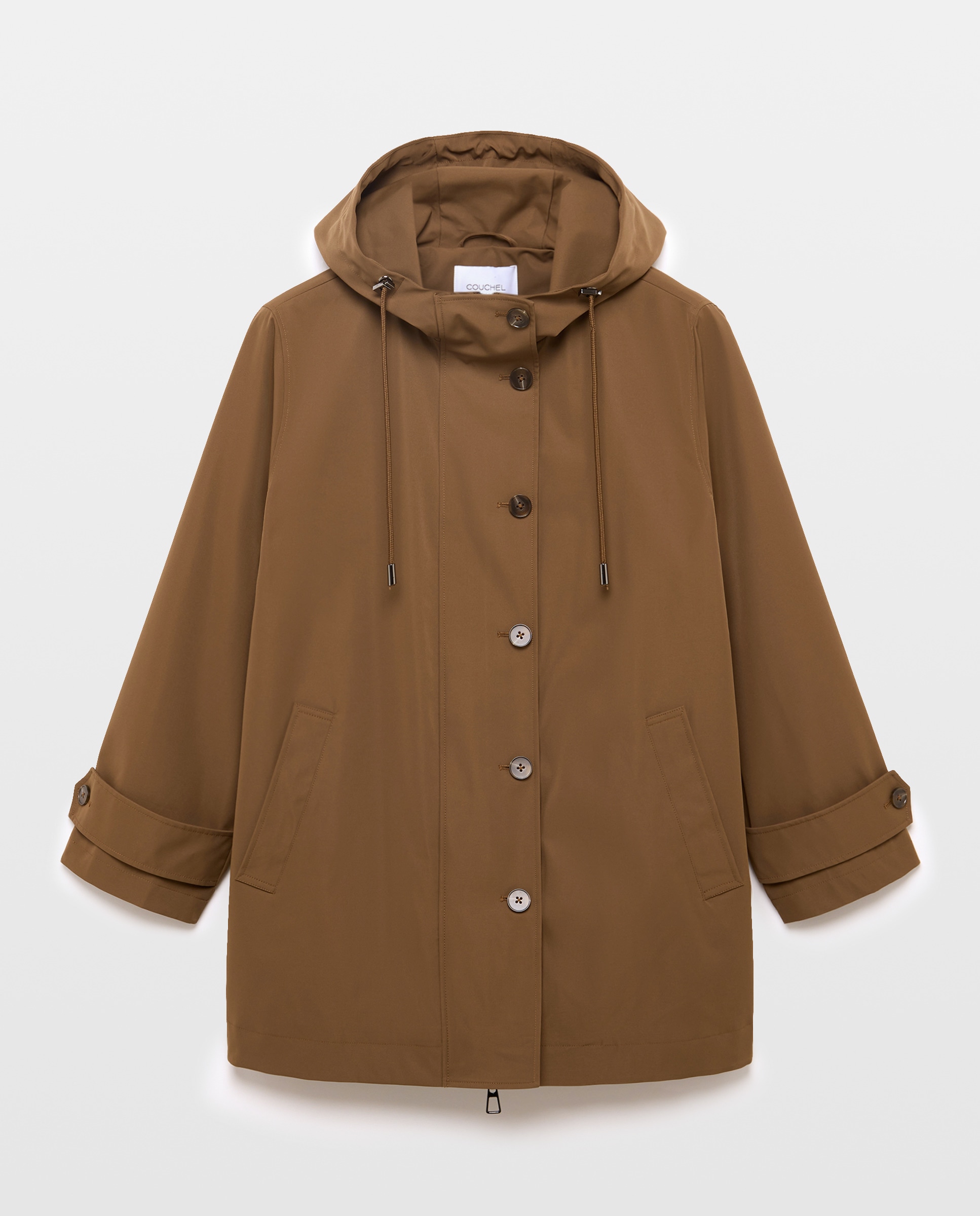 Parka Ligeira Básica Bege-5