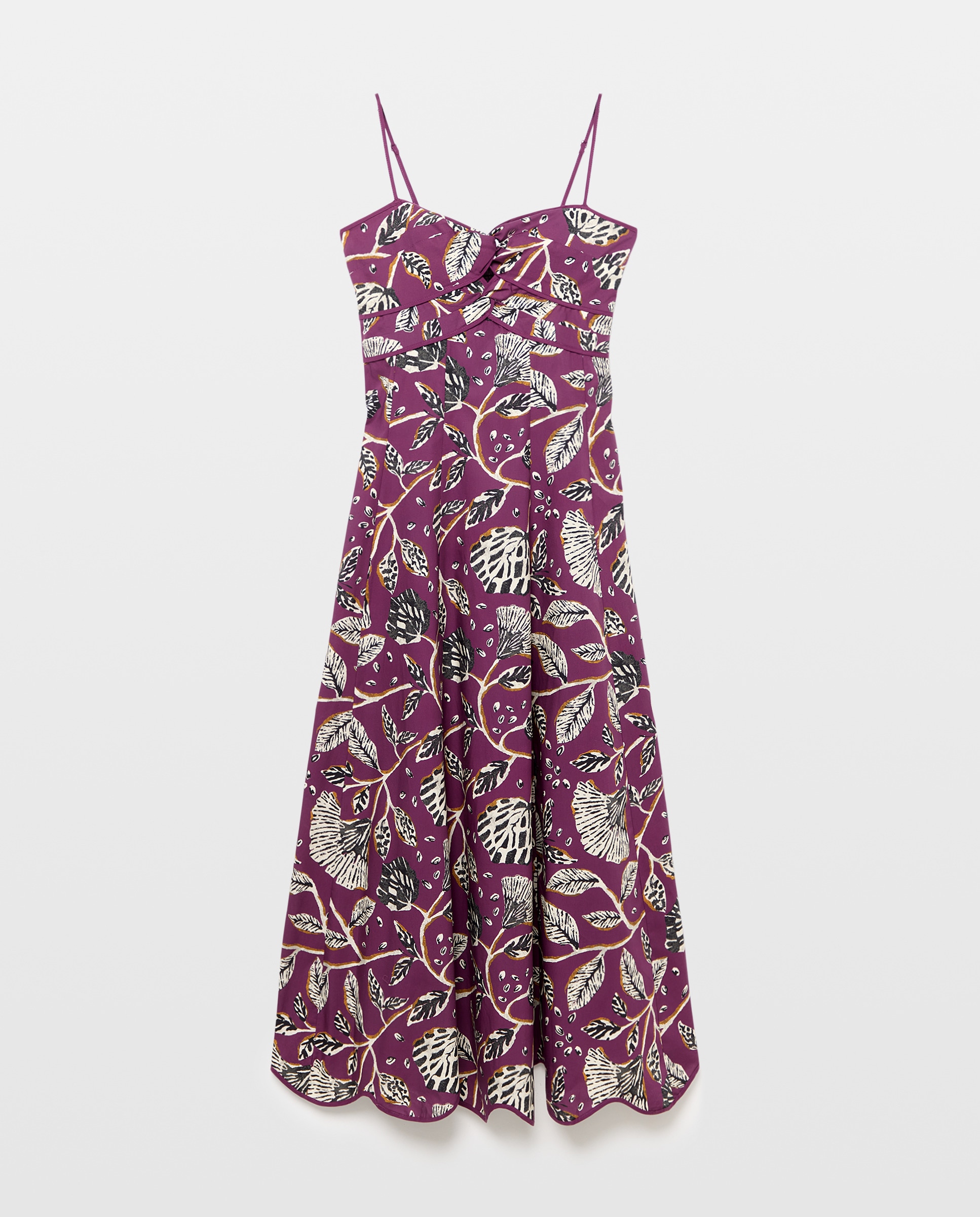 Vestido Comprido sem Mangas e com Estampado Roxo-5