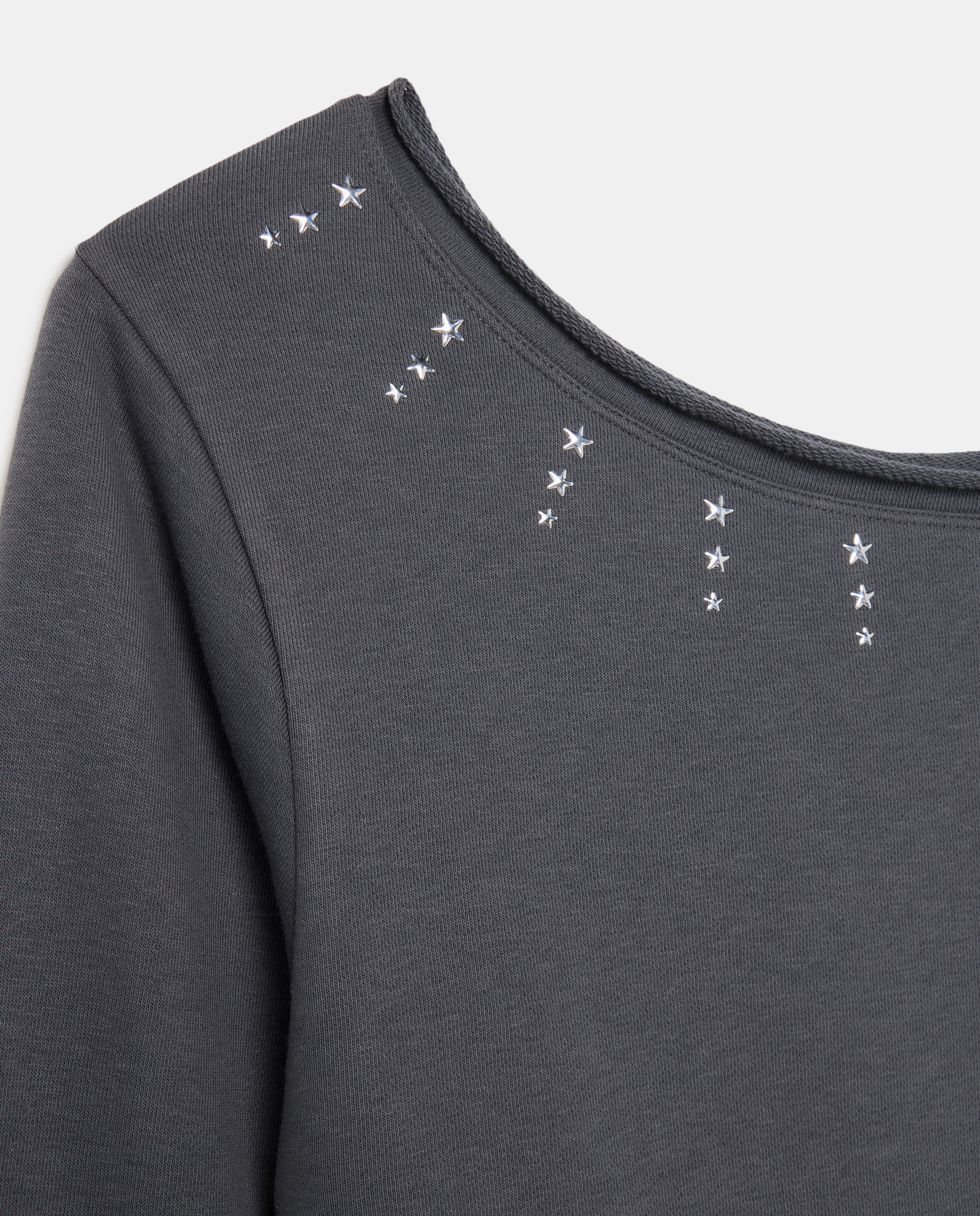 Sweatshirt Assimétrica com Strass 830 Antracite-5