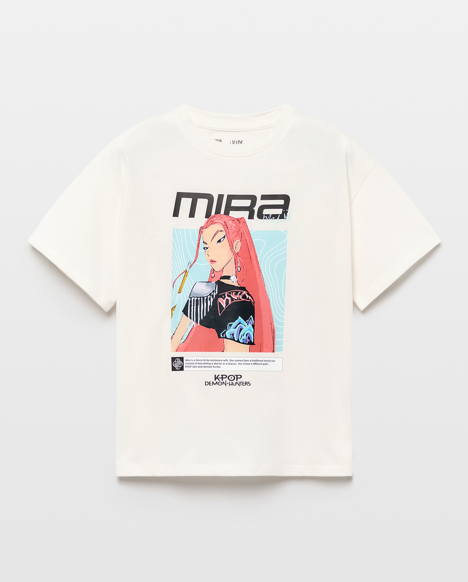 Imagem 0 de T-shirt de Manga Curta com Estampado Posicional KPOP no Peito "Mira"