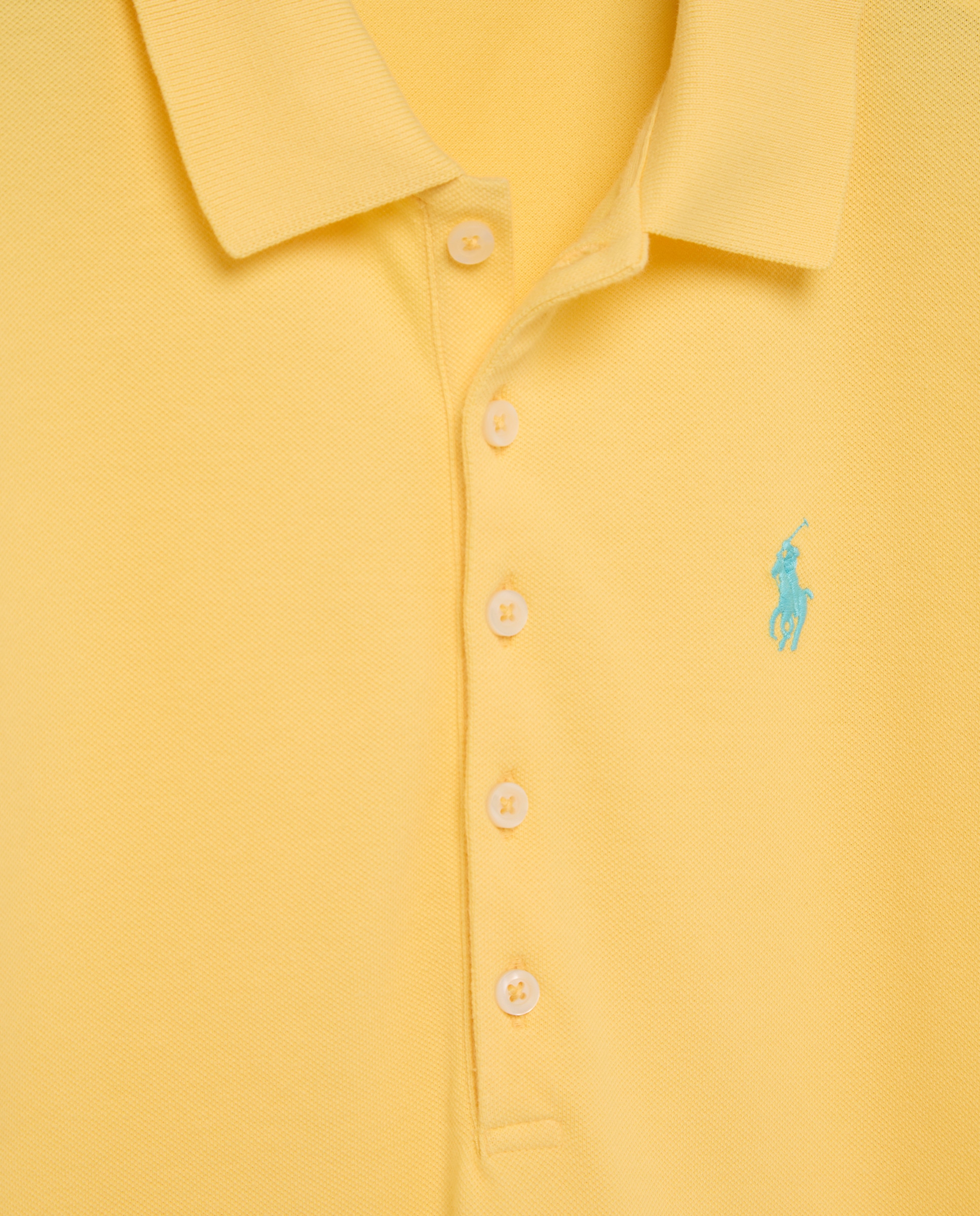 Polo de Algodão Elástico Amarelo-6