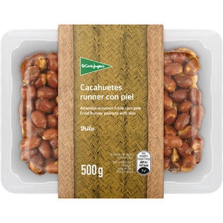 cacahuetes runner fritos con piel y sal tarrina 500 g - El Corte Ingles