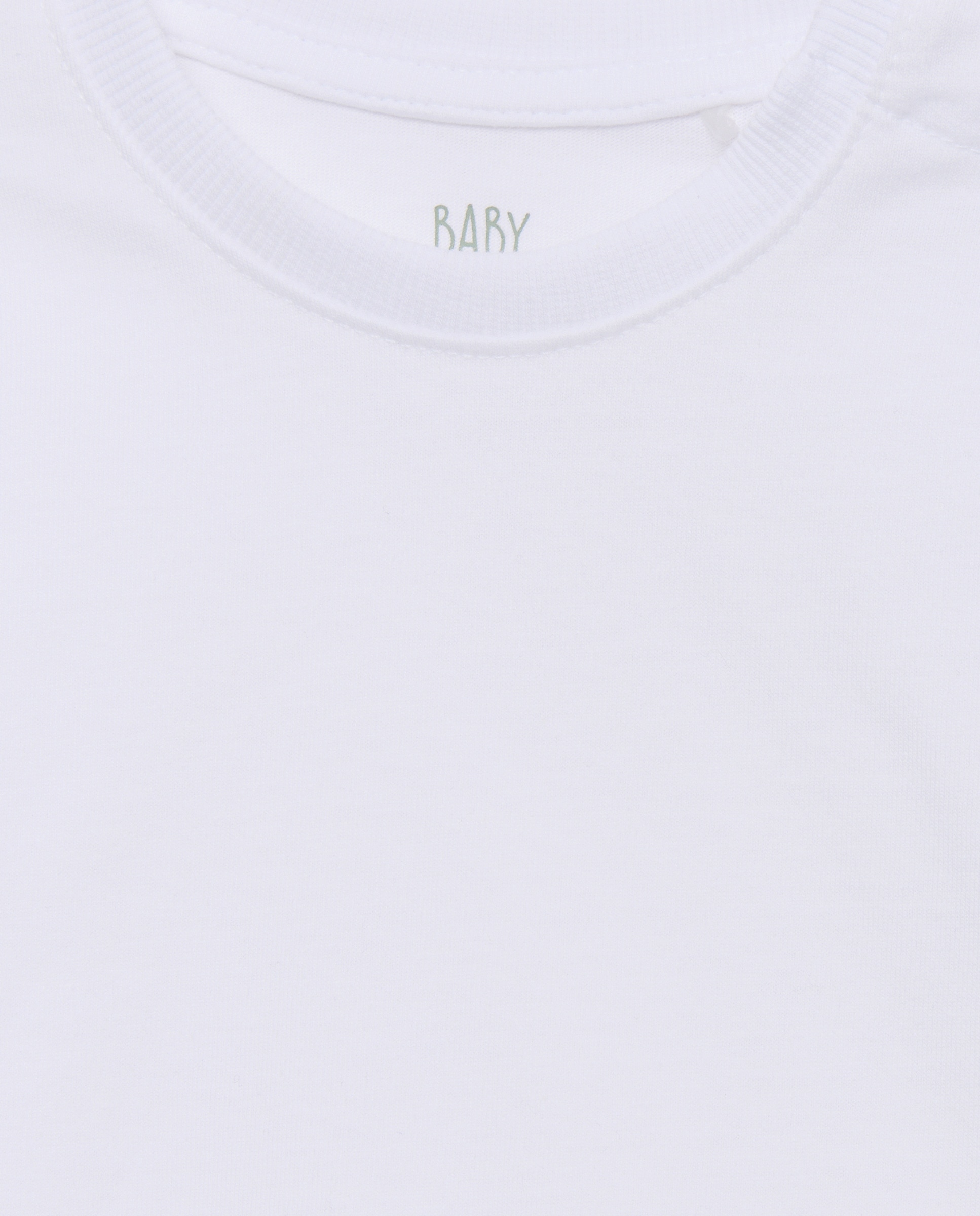 T-shirt Básica Lisa de Bebé com Manga Curta Branco-3