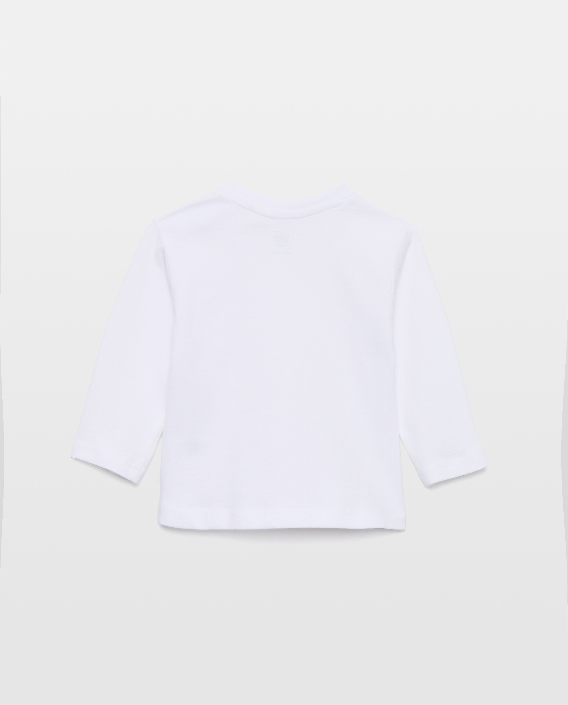 T-shirt Básica Lisa de Bebé com Manga Curta Branco-2