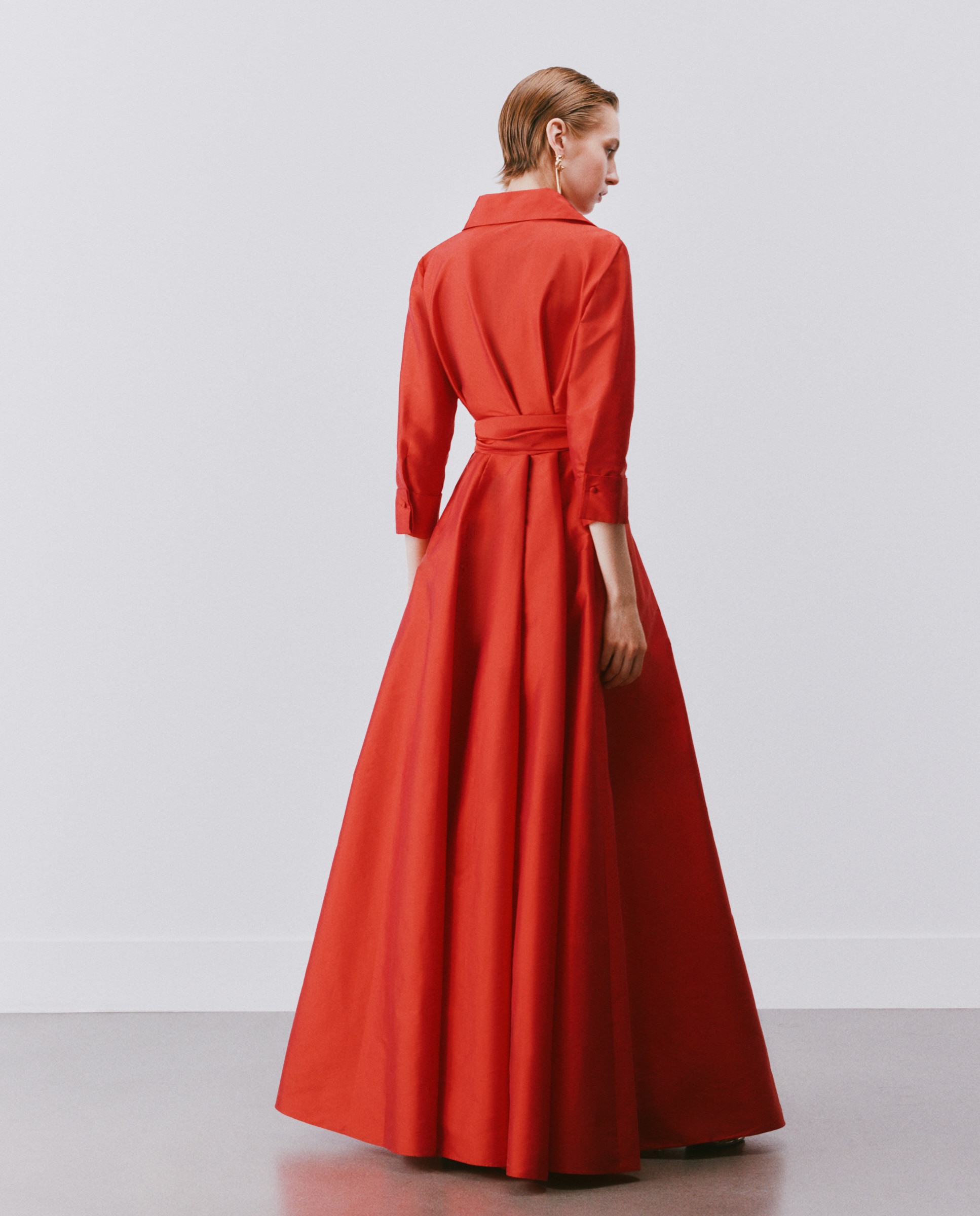 Vestido Comprido com Mangas 600 Vermelho-3