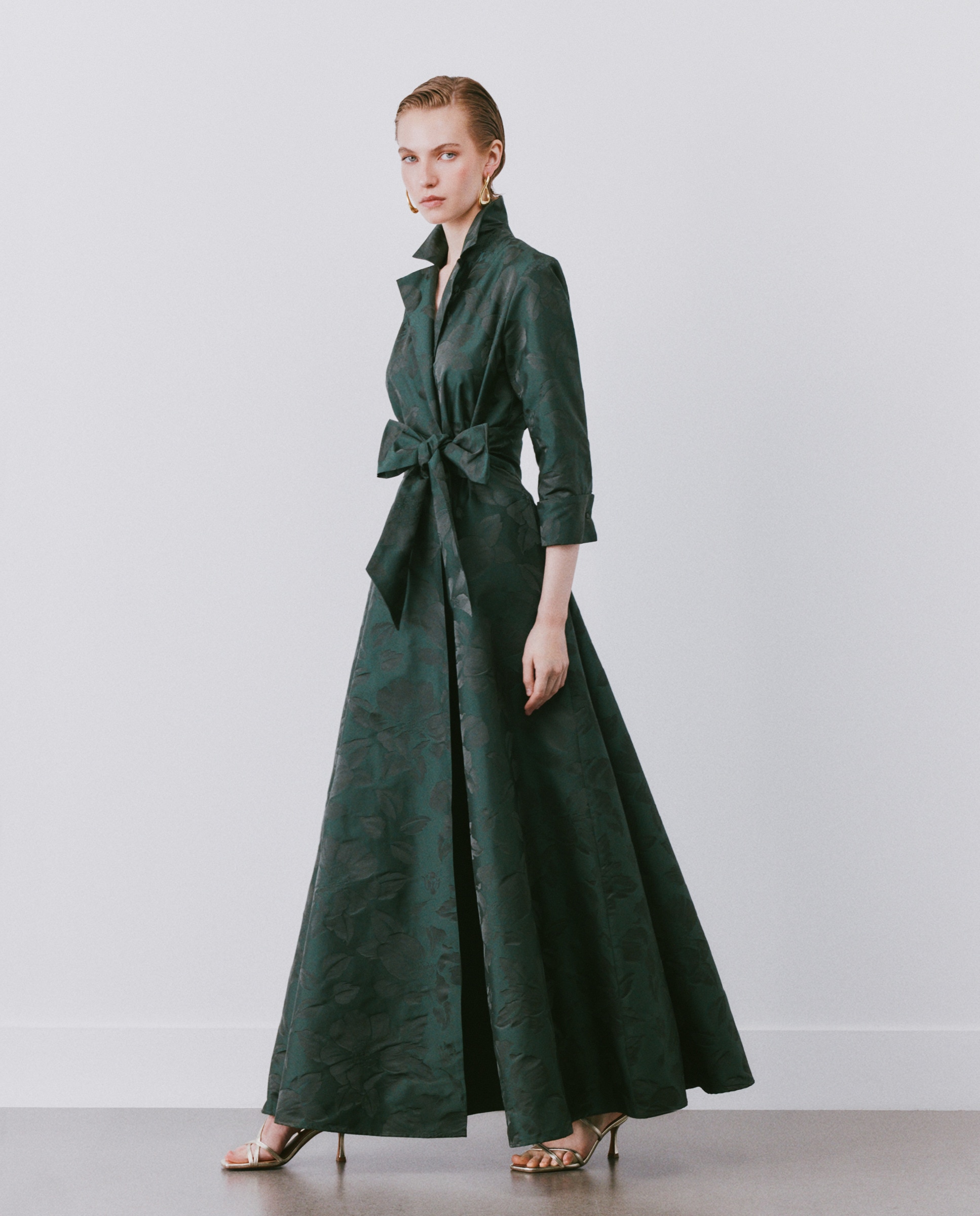 Imagem 0 de Vestido Comprido com Manga com Pregas