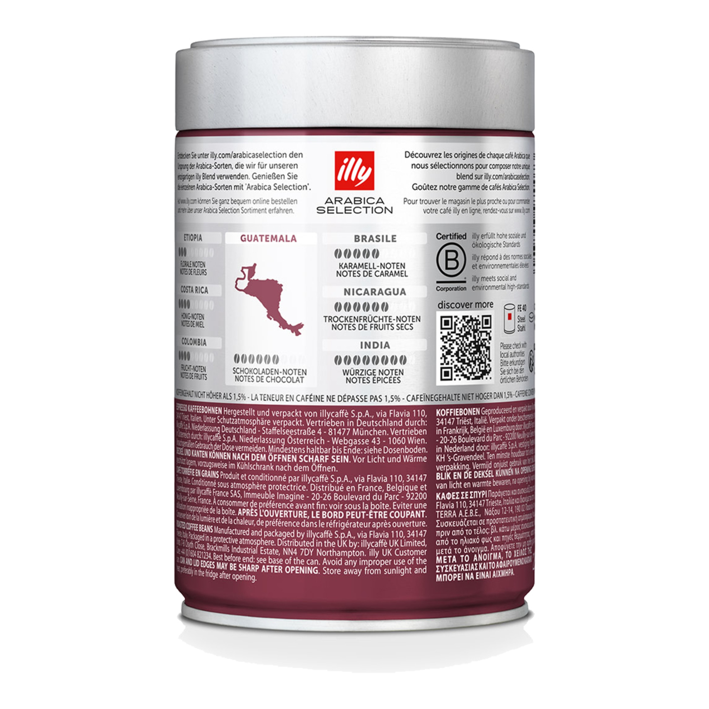 Café en grano selección Guatemala Illy blend 100% Arábica 2
