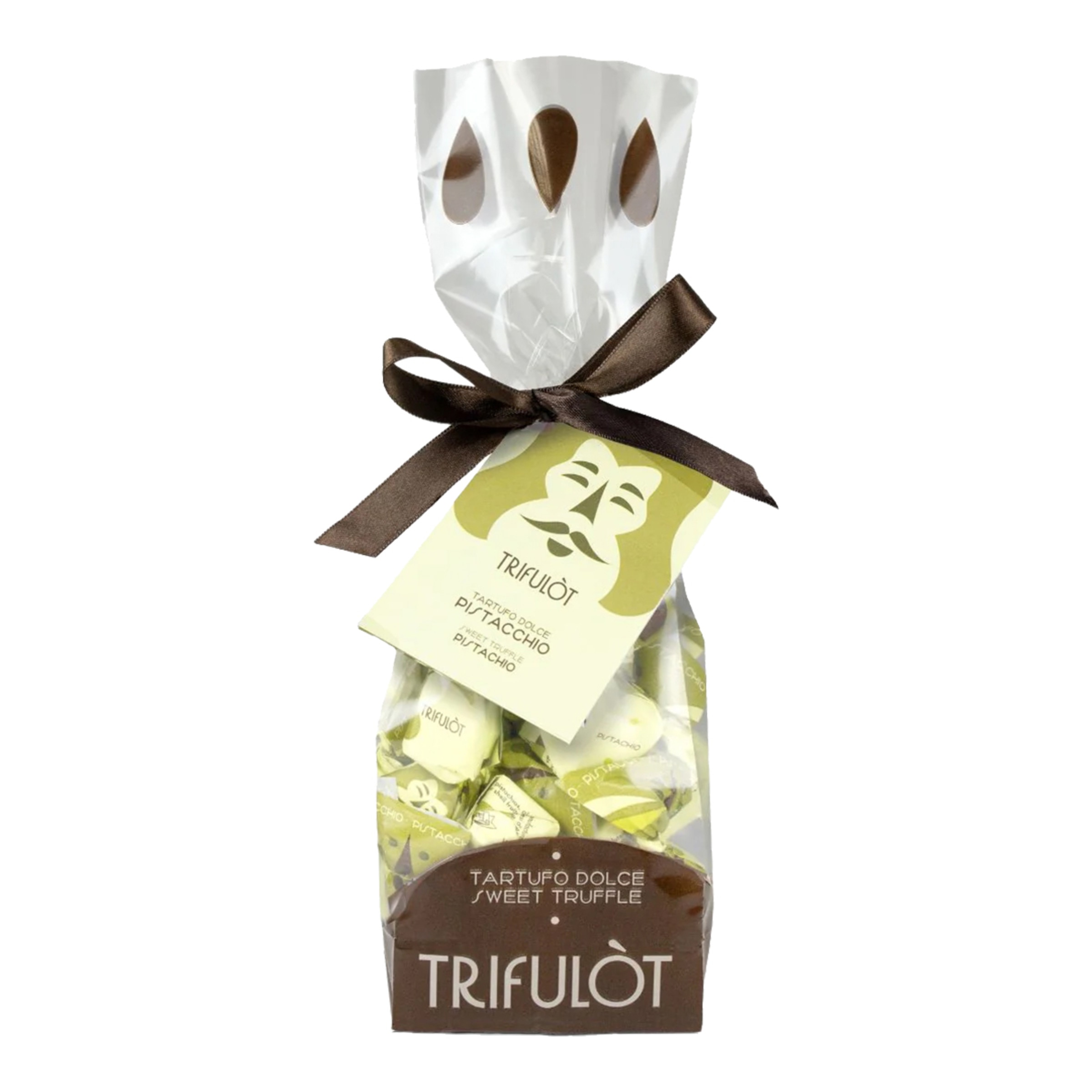 Imagen 0 de Bombones de praliné de chocolate blanco con pistachos Trifulòt Tartuflanghe