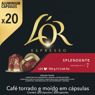 café Splendente intensidad 7 estuche 20 cápsulas compatibles con máquinas Nespresso - L'or Espresso