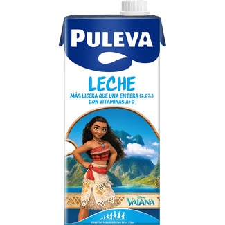 leche entera Disney más ligera que una entera 2% materia grasa y vitaminas A + D brik 1 l - Puleva