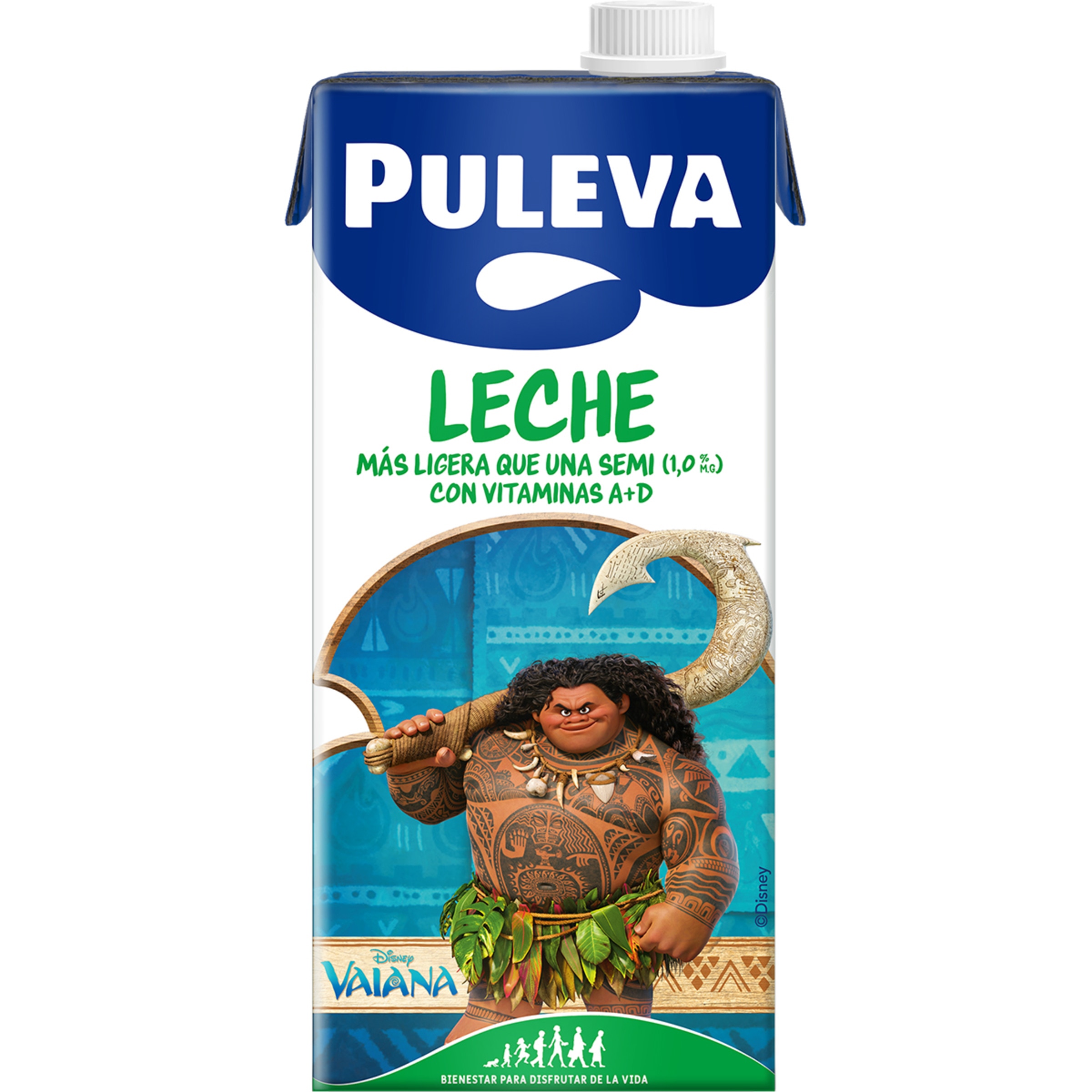 leche semidesnatada Disney más ligera que una semi 1% materia grasa y vitaminas A+D brik 1 l