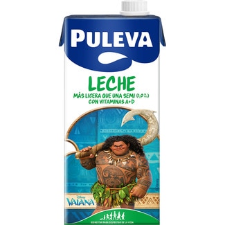 leche semidesnatada Disney más ligera que una semi 1% materia grasa y vitaminas A+D brik 1 l - Puleva