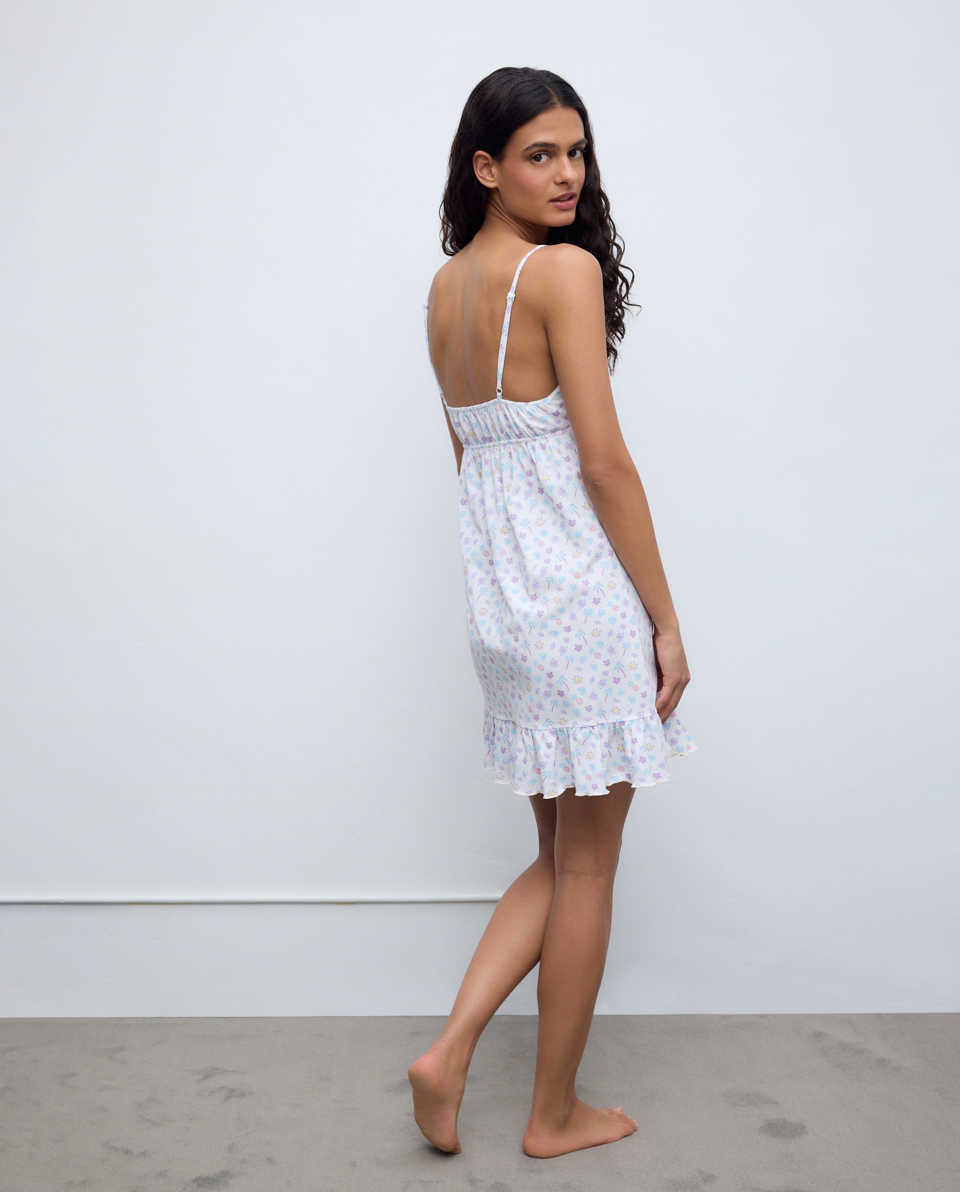 Camisa de Dormir Estampada Branco-marfim-2
