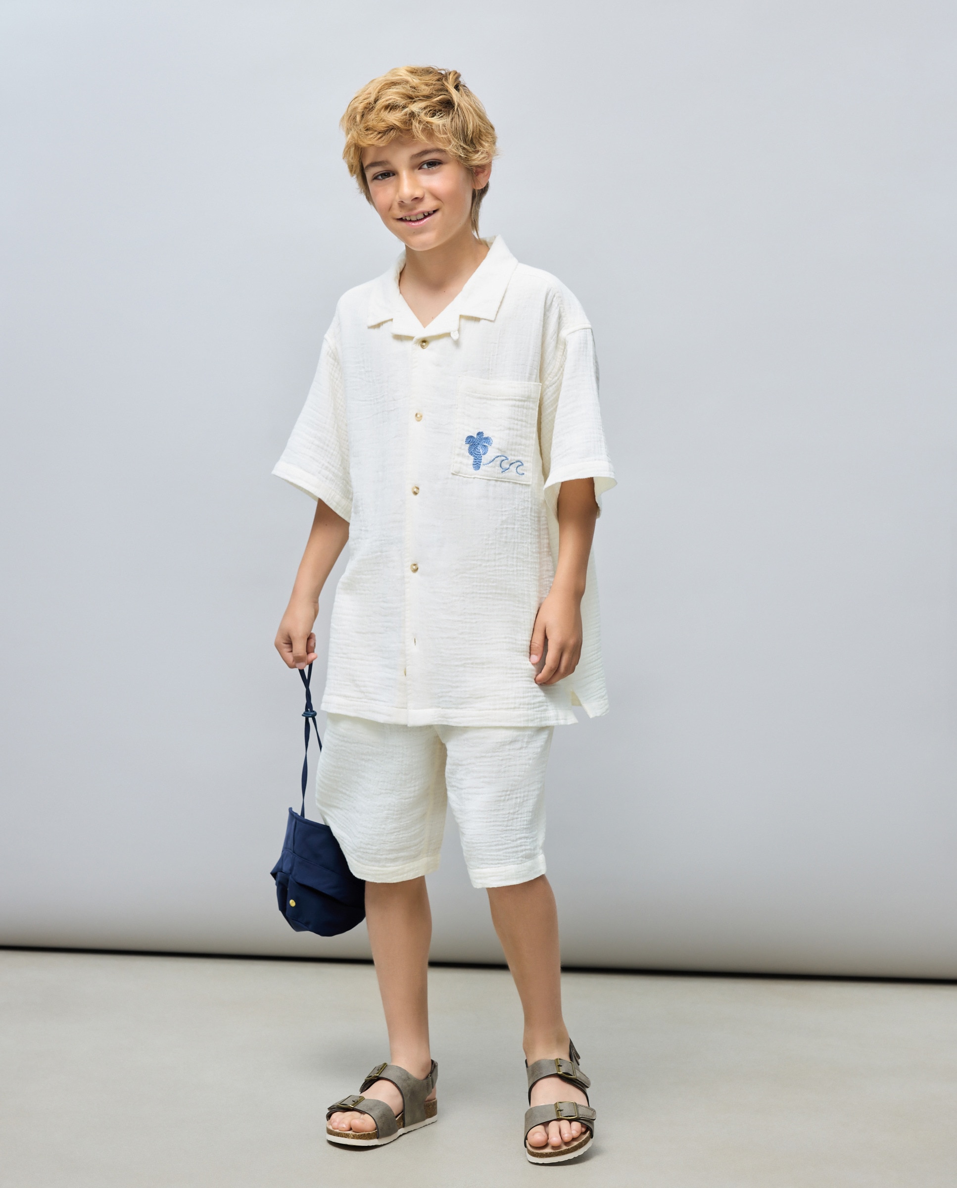 Bermuda liso doble gasa de niño - Kids El Corte Inglés - 120 Crudo 120 Crudo-1