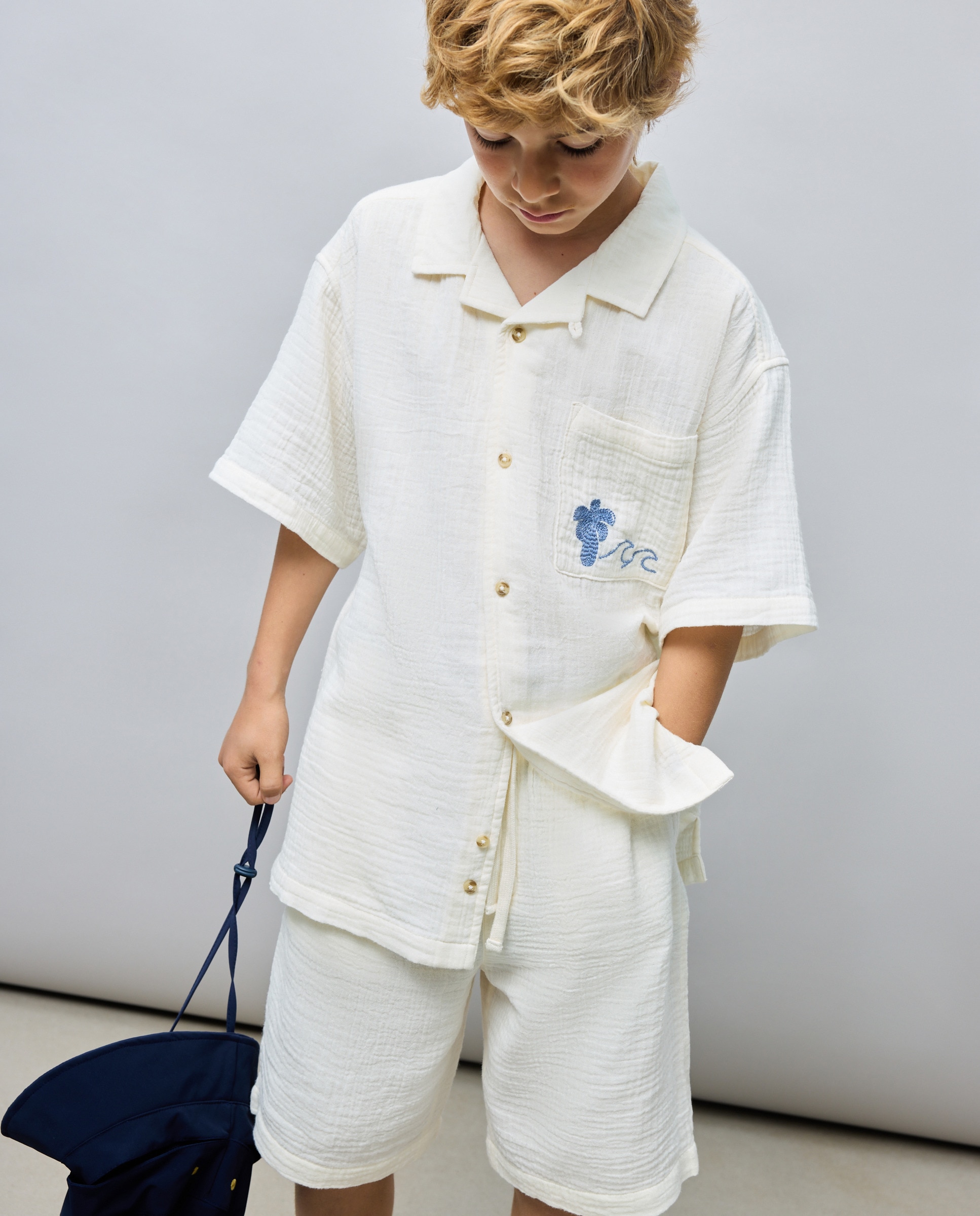 Bermuda liso doble gasa de niño - Kids El Corte Inglés - 120 Crudo 120 Crudo-2
